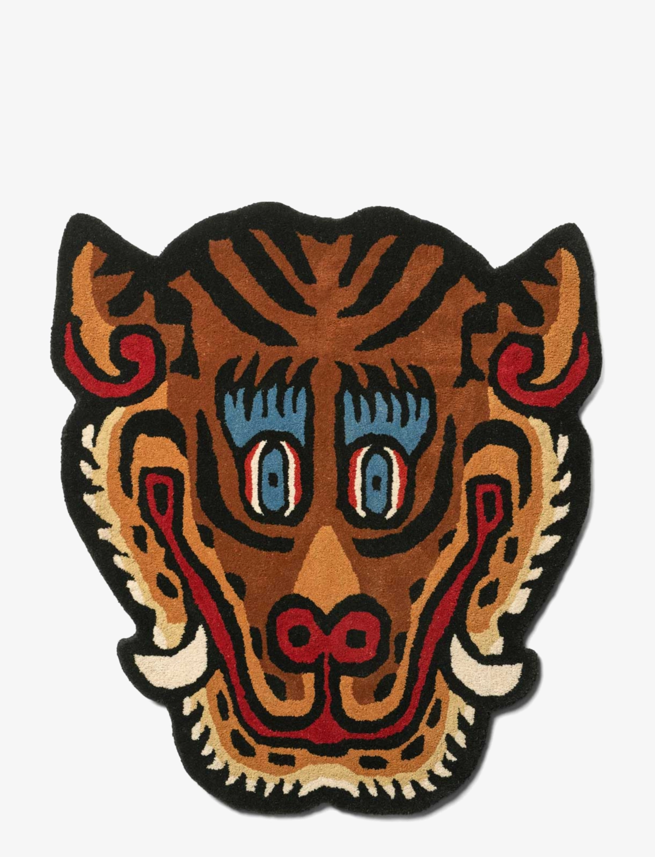 Bongusta Tiger Face Rug Big, Tæppe, Multi/mønstret, Str: ONE SIZE 100 cm