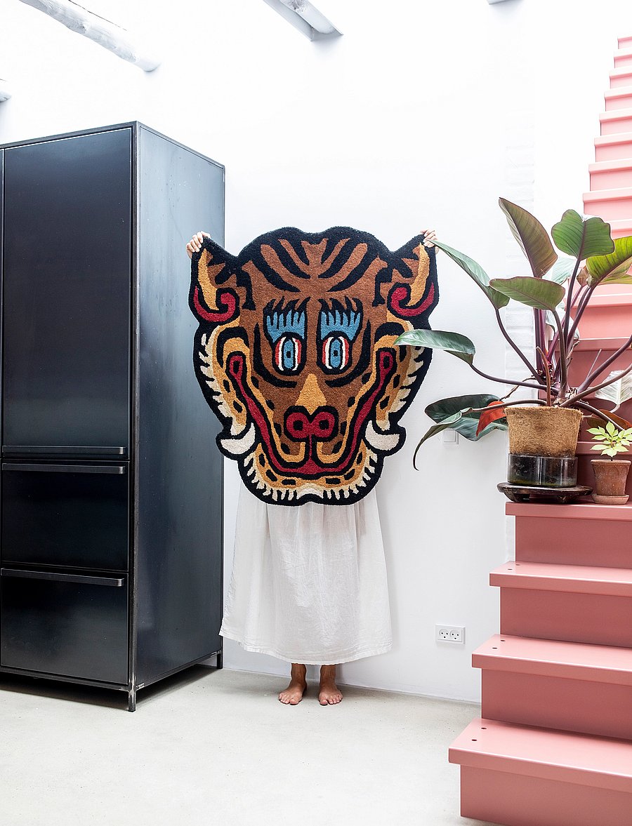 Bongusta - Tiger Face Rug Big - asymmetrische teppiche - multi - 0