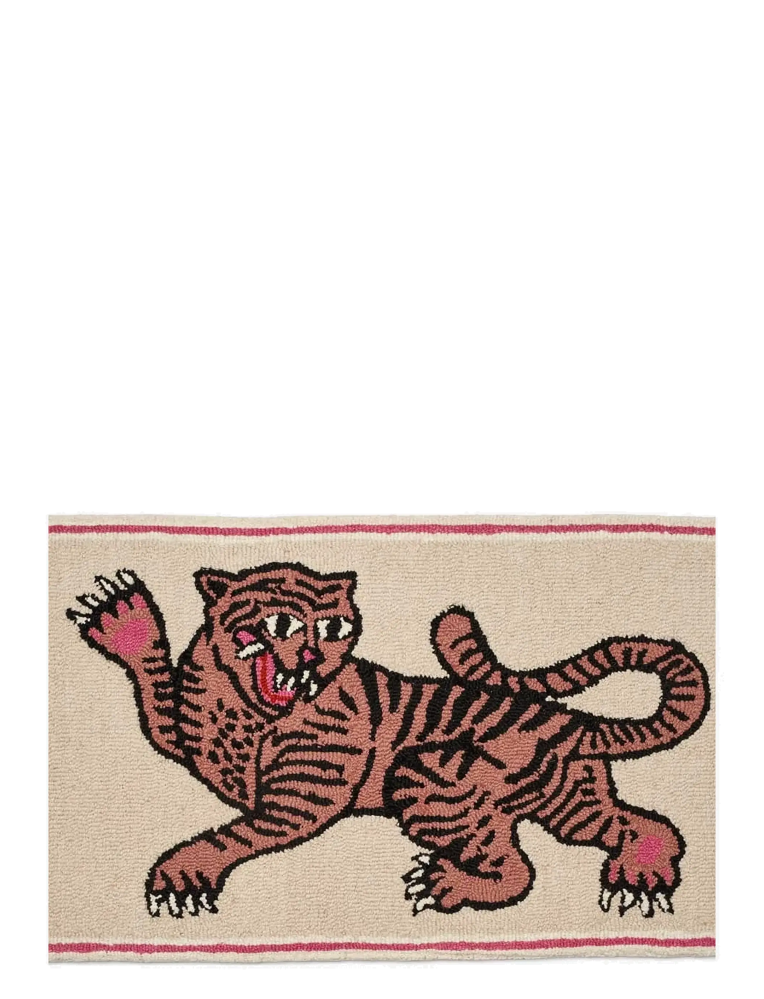Bongusta Frame Rug Pink Tiger, Uldtæppe, Multi/mønstret, Str: 52X90CM 90 cm