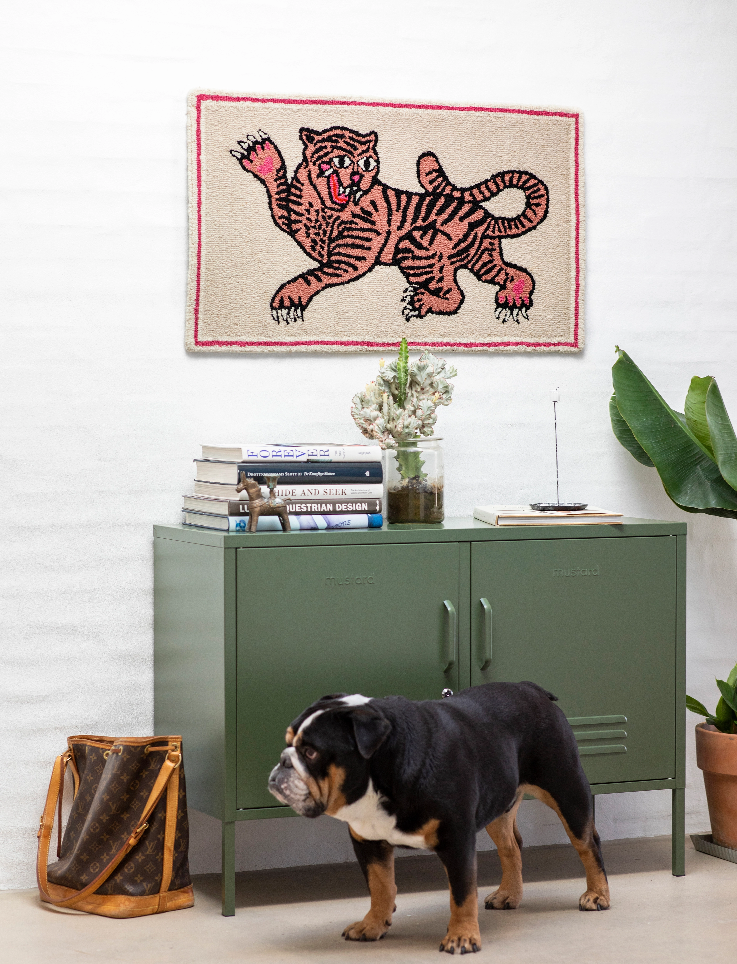 Bongusta Frame Rug Pink Tiger, 52X90 cm 90 cm, Rugs & Carpets, Mehrfarbig/gemustert - Wool Rugs, Homeware