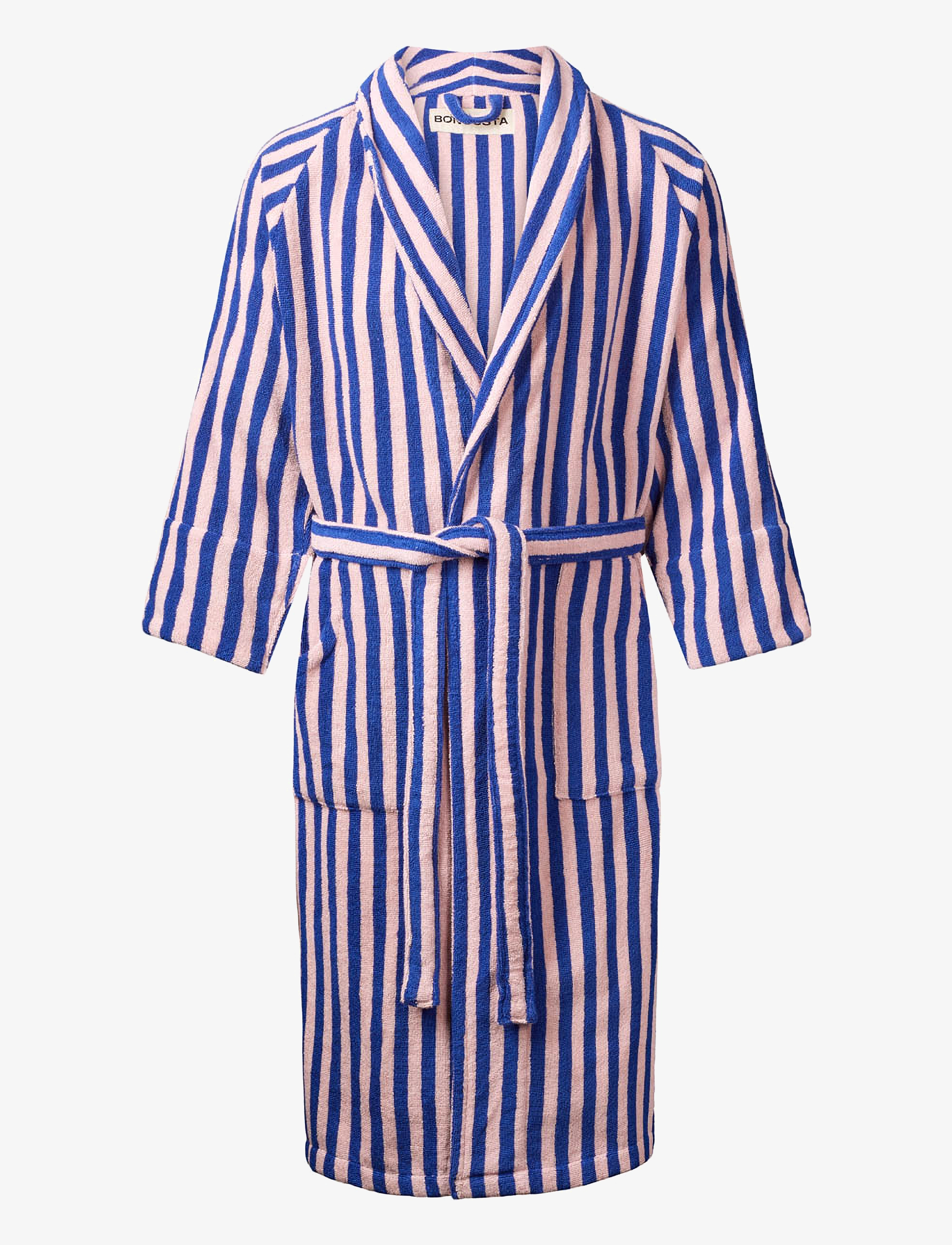 Bongusta Naram Bathrobe Dazzling Blue & Rose, Morgenkåbe, Blå, Str: L/XL 138 cm
