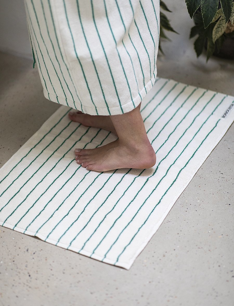 Bongusta - Naram Bath Mat - trendid - pure white & grass - 0