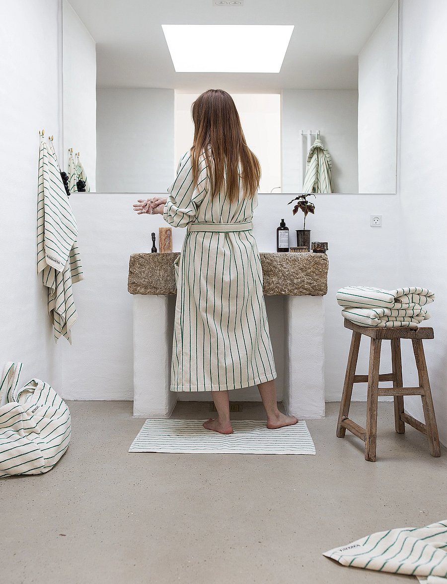Bongusta - Naram Bath Mat - trendid - pure white & grass - 2