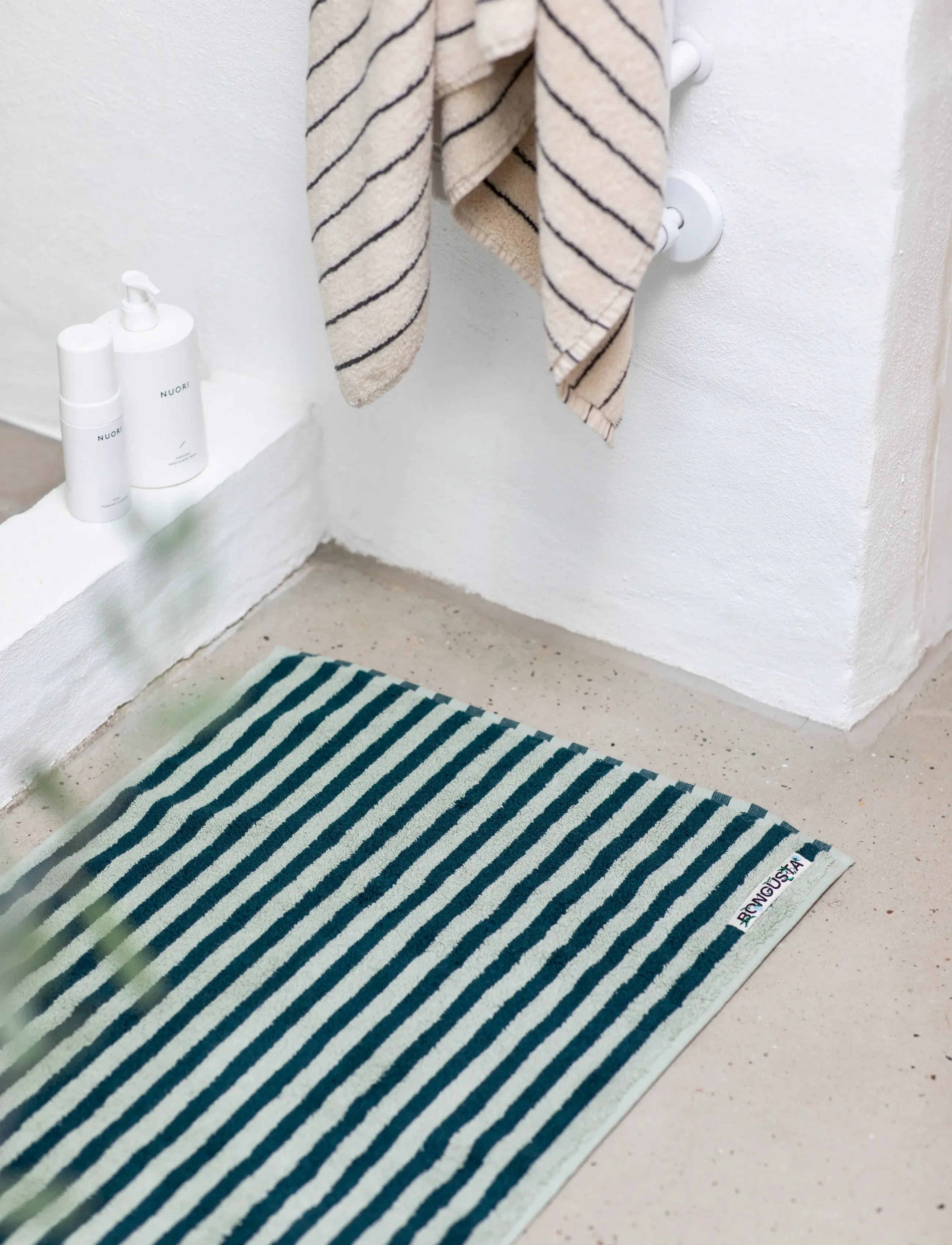Bongusta Naram Bath Mat, 50X80 cm, Green, Tæpper > Badetæpper, Unisex