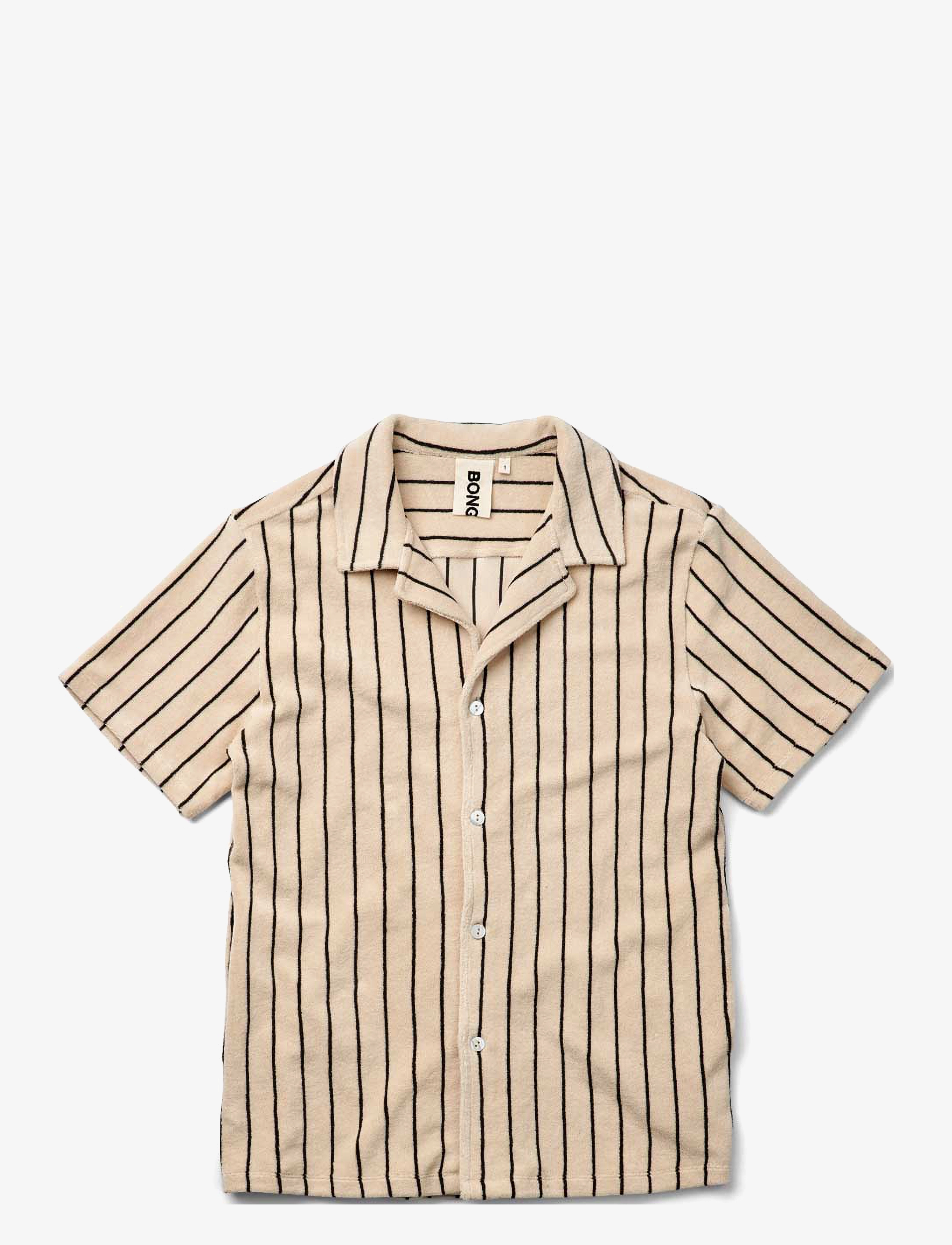 Bongusta - Naram Shirt - kortærmede skjorter - creme & ink - 1