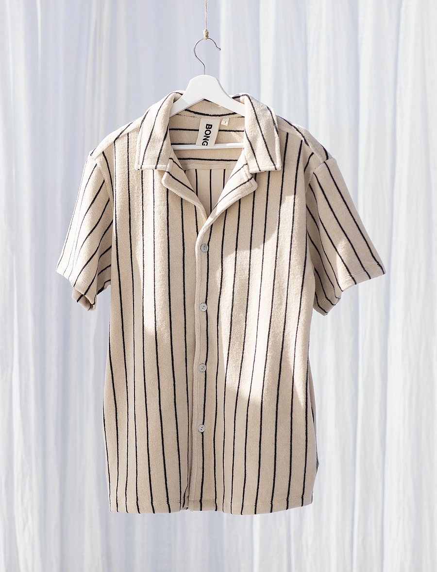Bongusta - Naram Shirt - kortærmede skjorter - creme & ink - 2