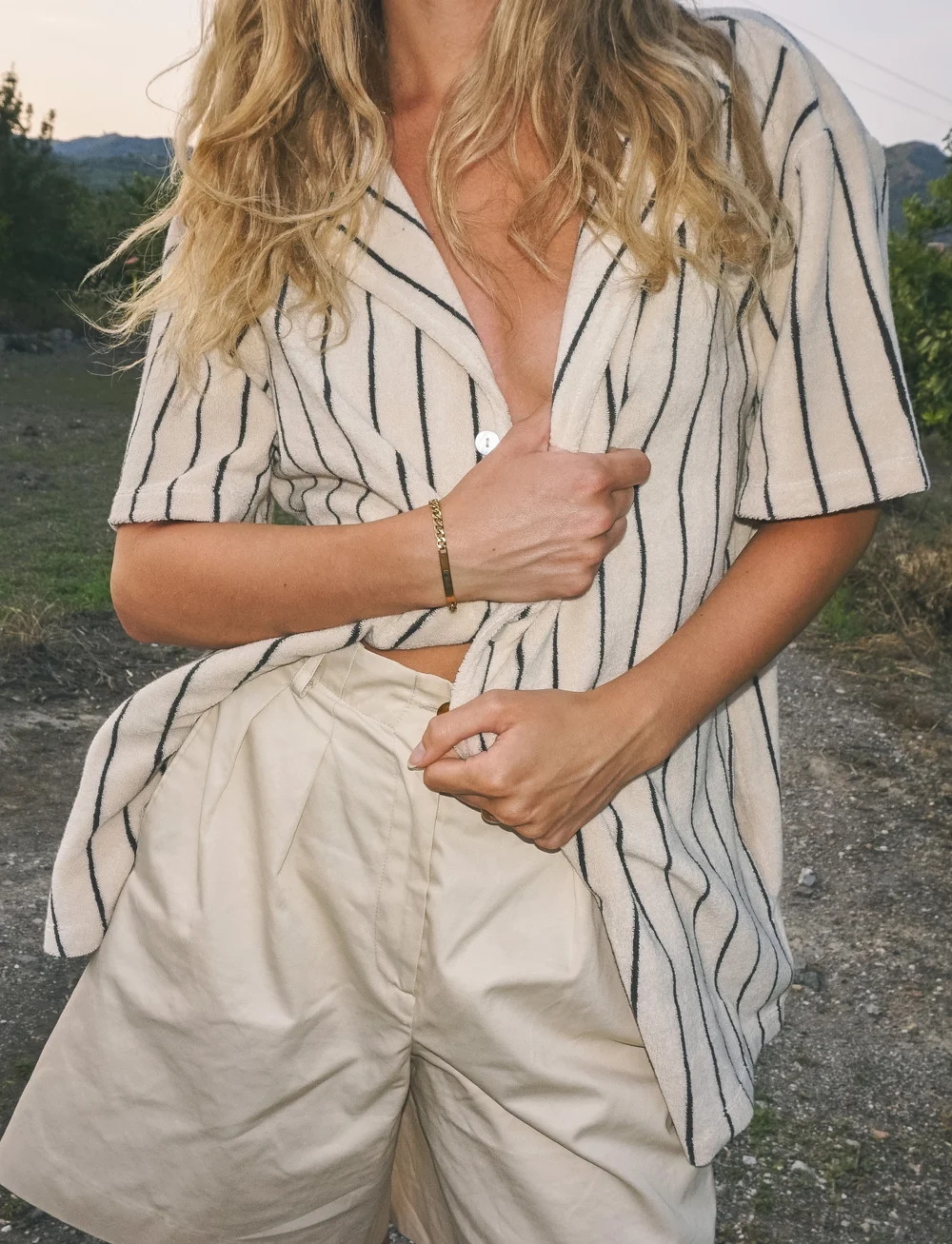 Bongusta - Naram Shirt - kortärmade skjortor - creme & ink - 3