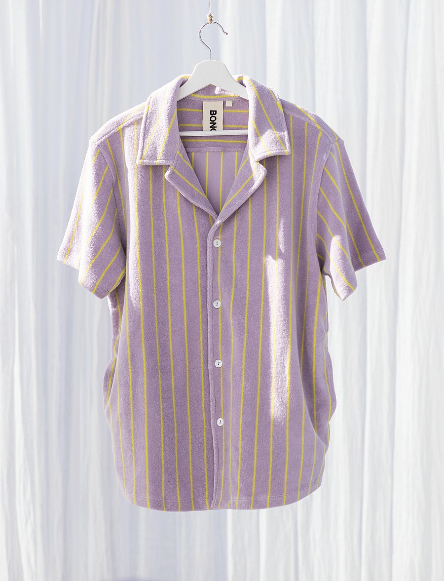 Bongusta - Naram Shirt - lühikeste varrukatega särgid - lilac & neon yellow - 0