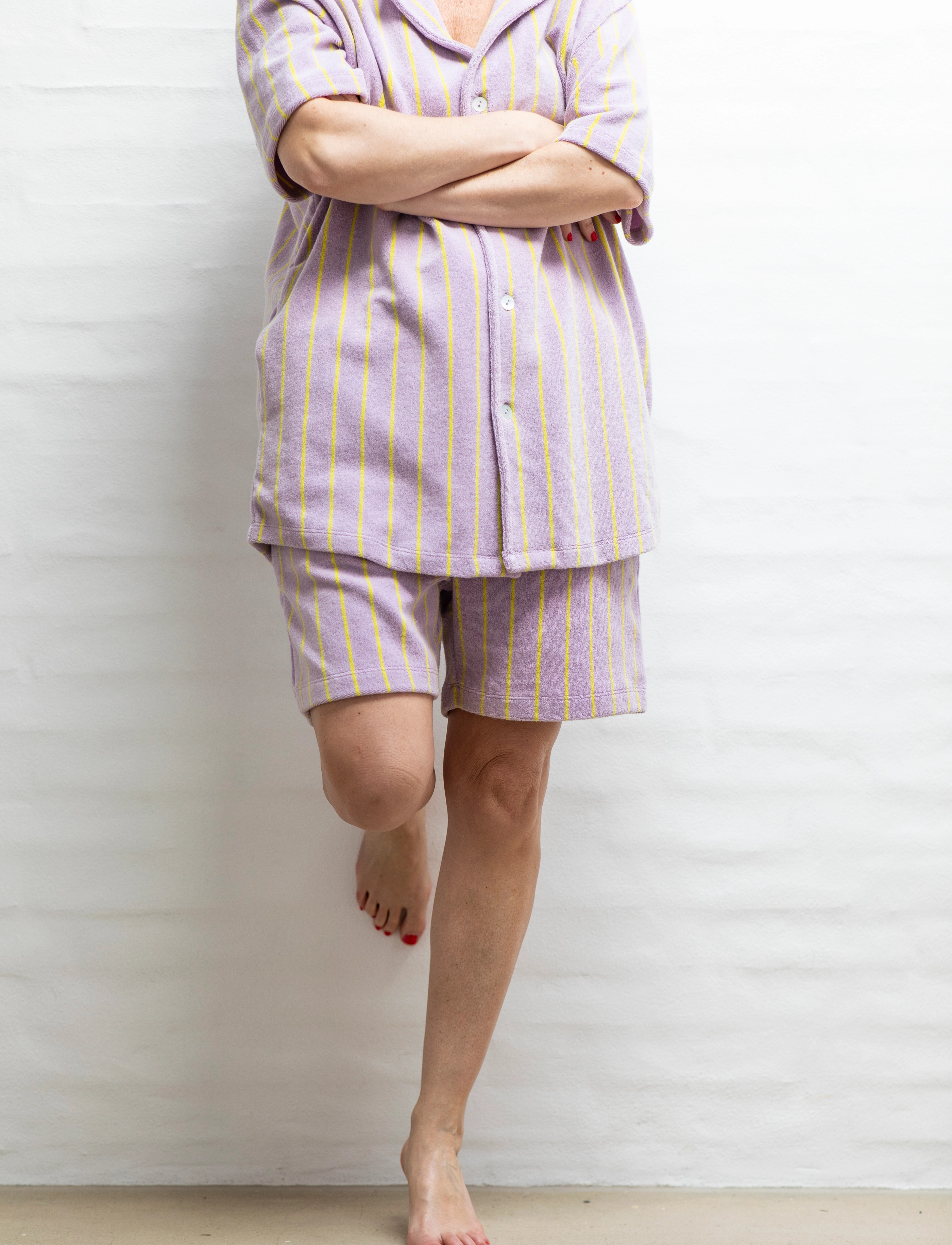Bongusta - Naram Shirt - lühikeste varrukatega särgid - lilac & neon yellow - 3