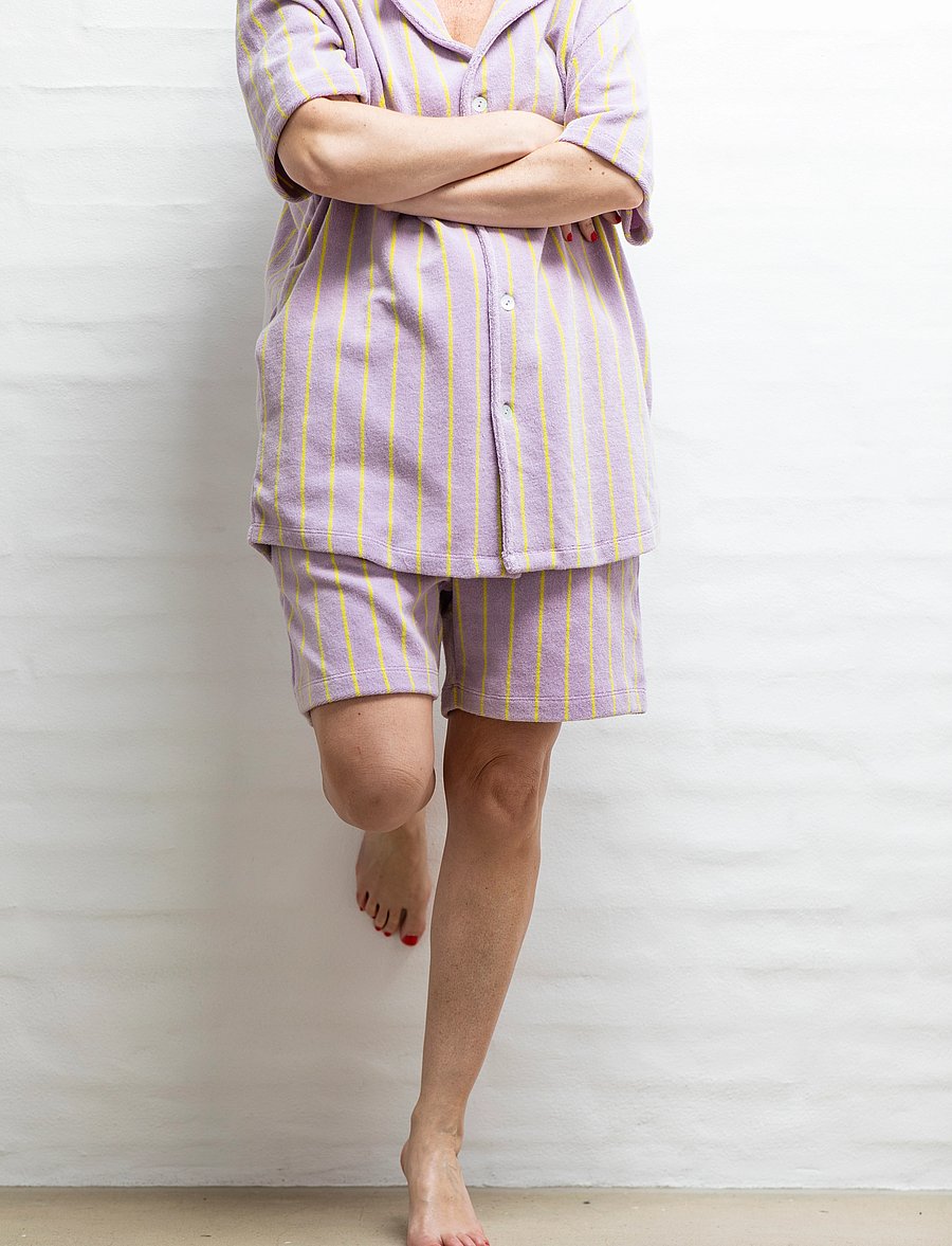 Bongusta - Naram Shirt - lühikeste varrukatega särgid - lilac & neon yellow - 3