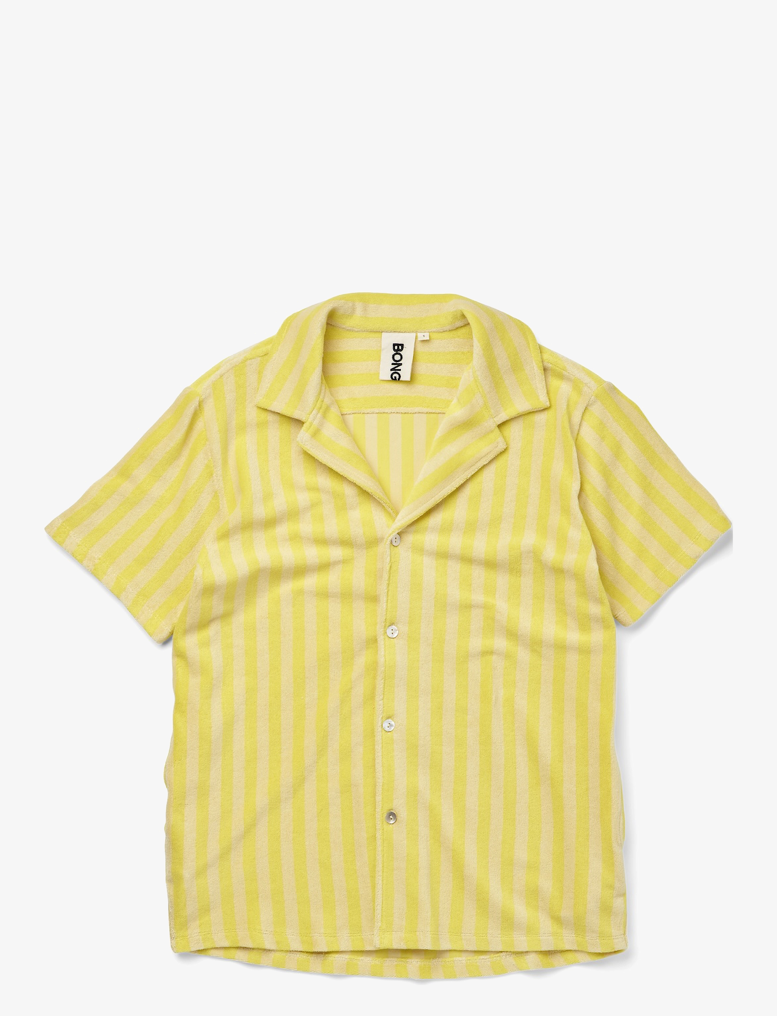 Bongusta - Naram Shirt - short-sleeved shirts - pristine & neon yellow - 1