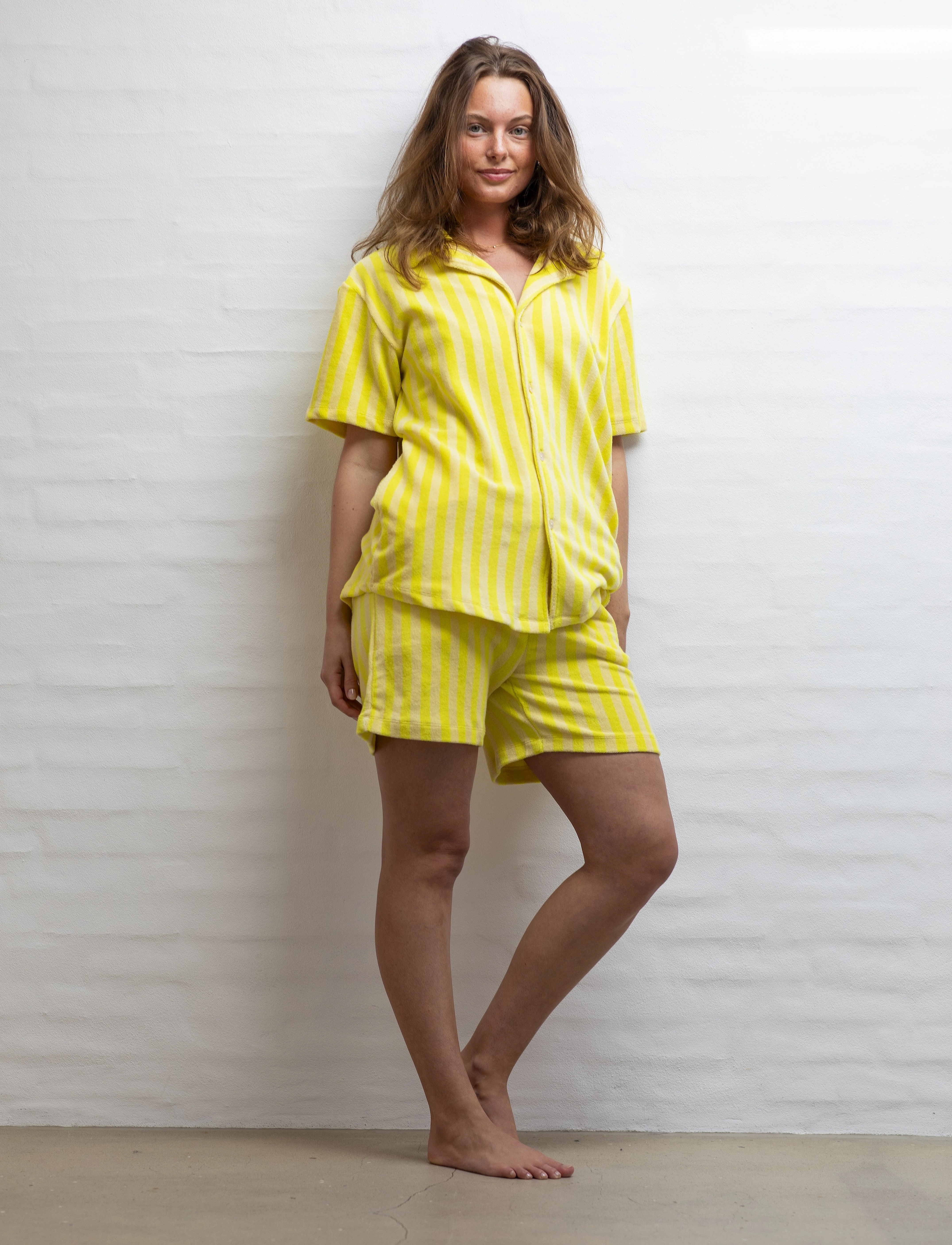 Bongusta - Naram Shirt - short-sleeved shirts - pristine & neon yellow - 2