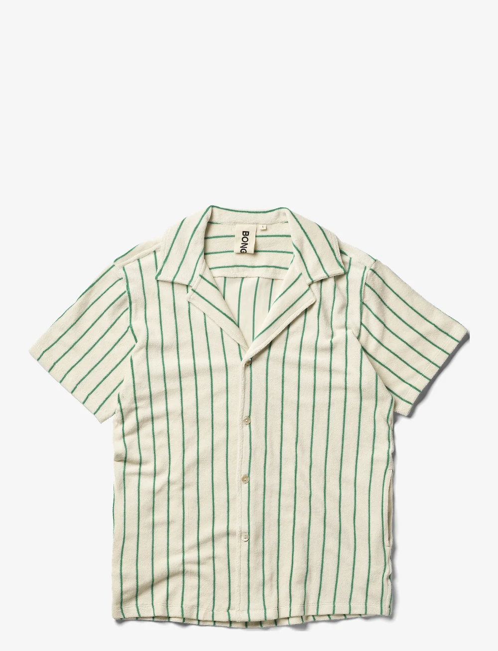 Bongusta - Naram Shirt - short-sleeved shirts - pure white & grass - 1