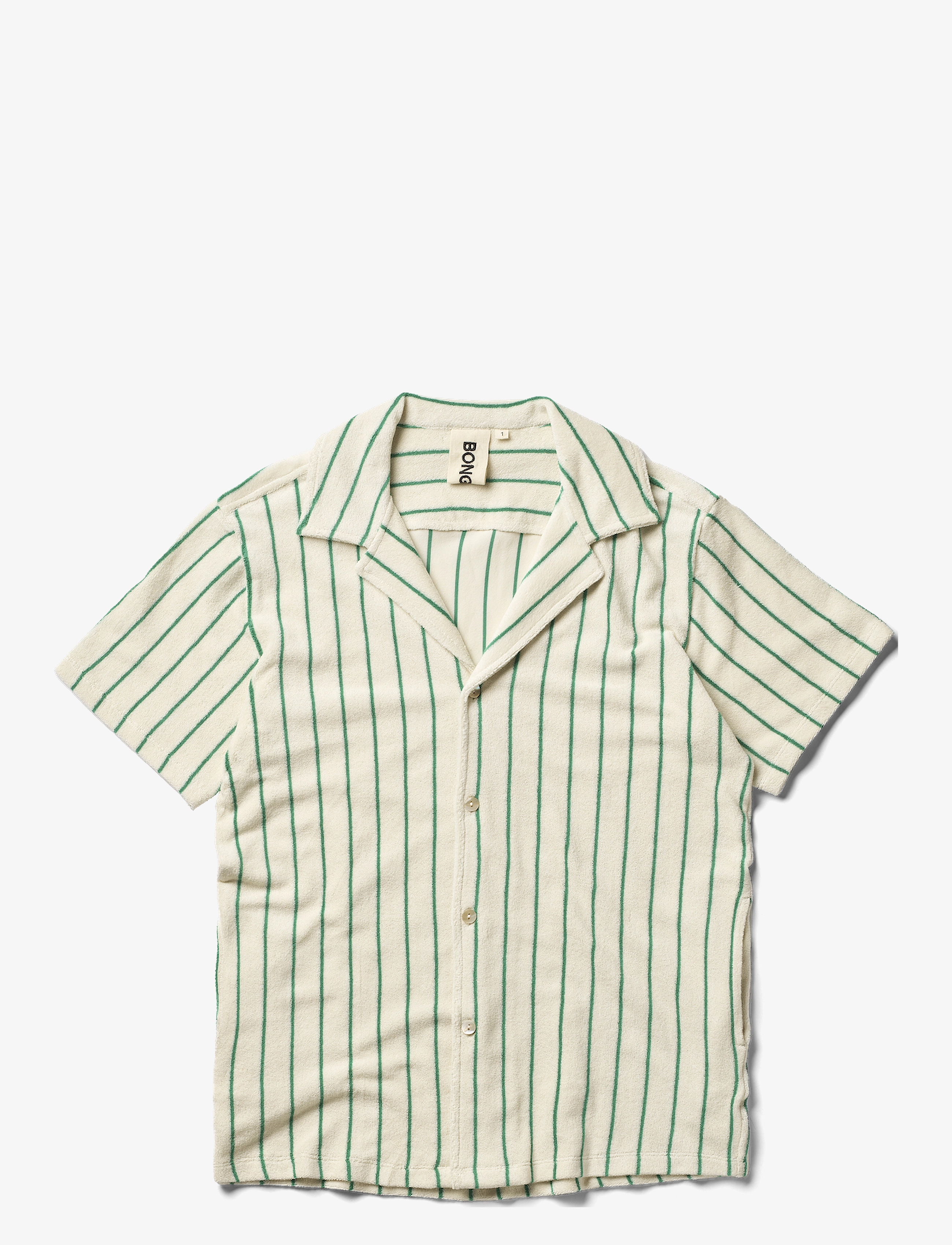 Bongusta - Naram Shirt - lühikeste varrukatega särgid - pure white & grass - 1