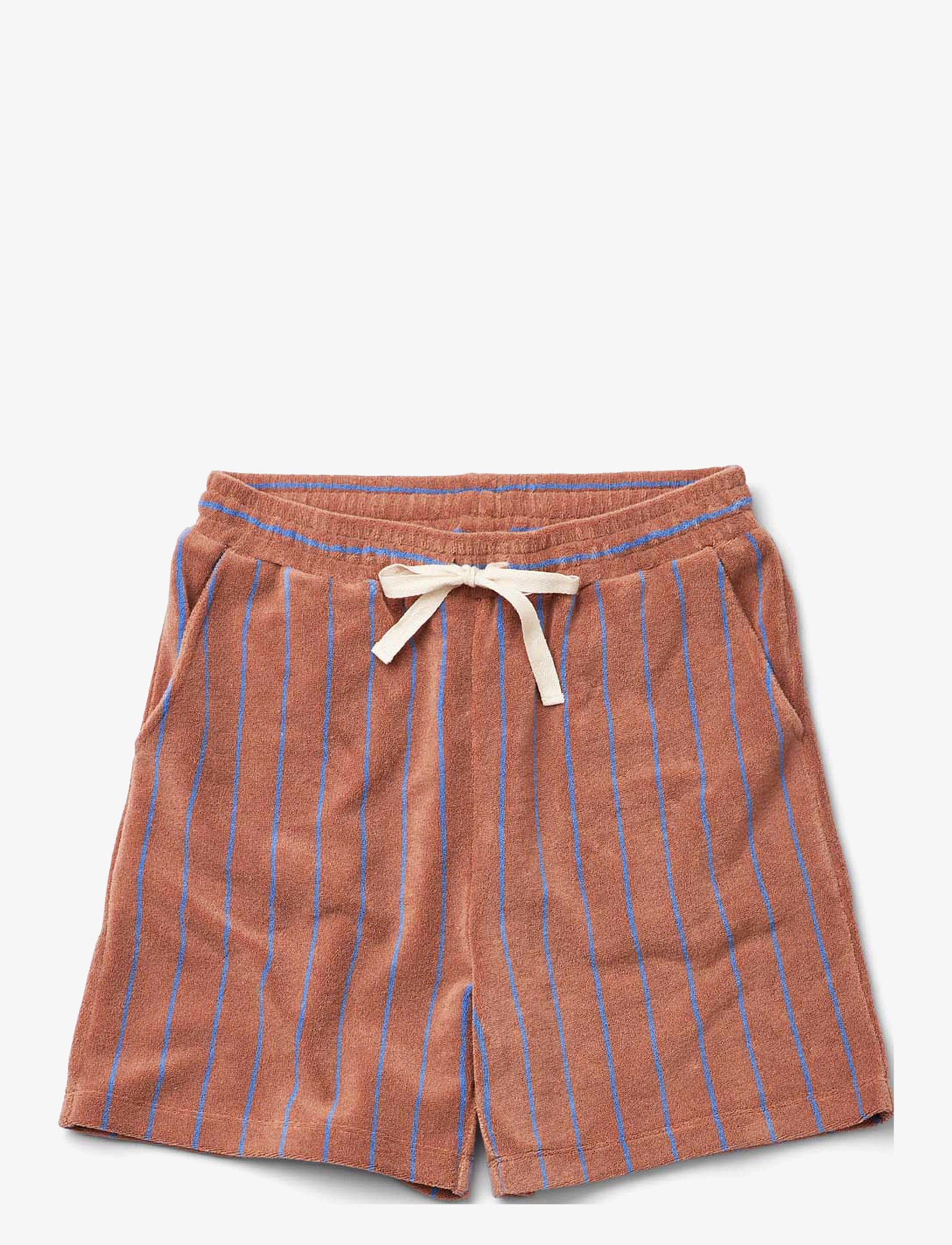 Bongusta Naram Shorts - Shorts - CAMEL & ULTRAMARINE BLUE / red