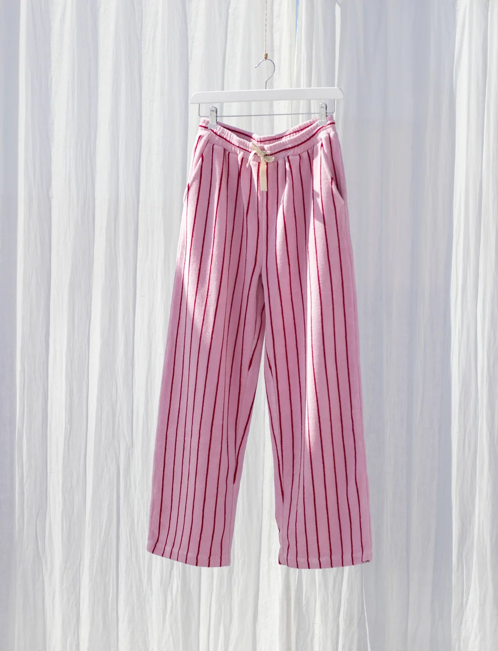 Bongusta - Naram knitted pants - pyjama pants - baby pink & ski patrol - 2