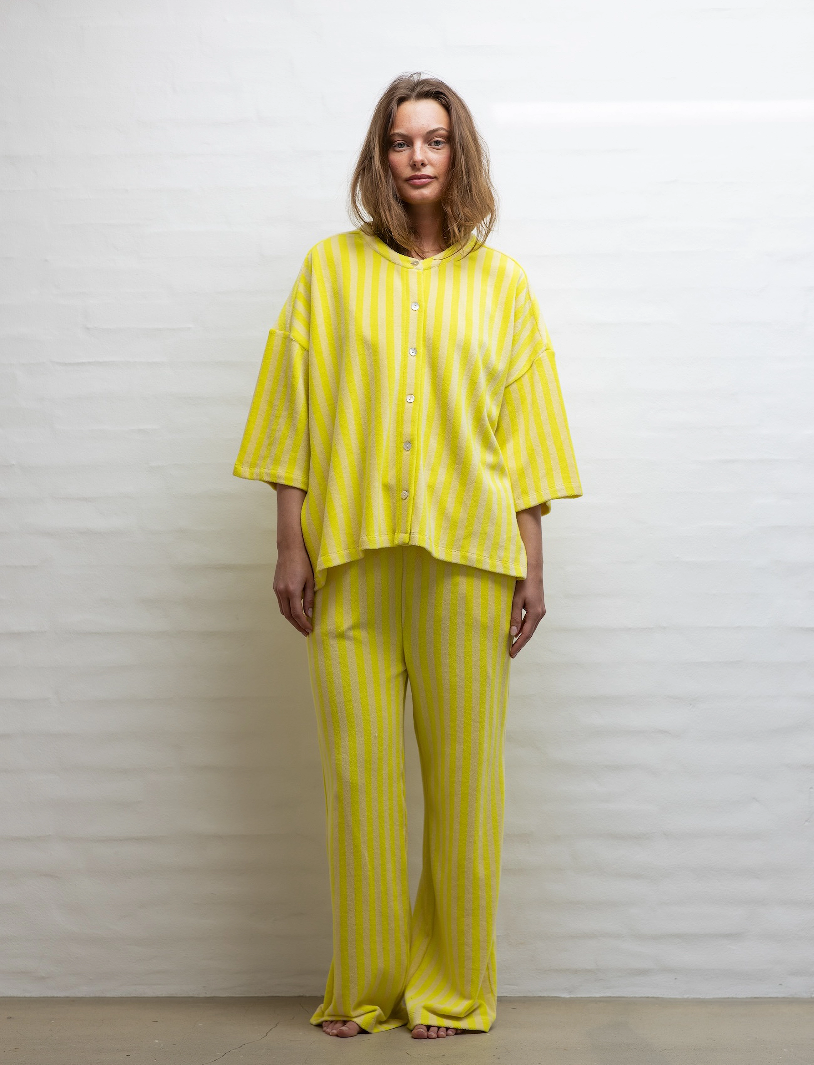 Bongusta - Naram Pants - pidžaamapüksid - pristine & neon yellow - 2