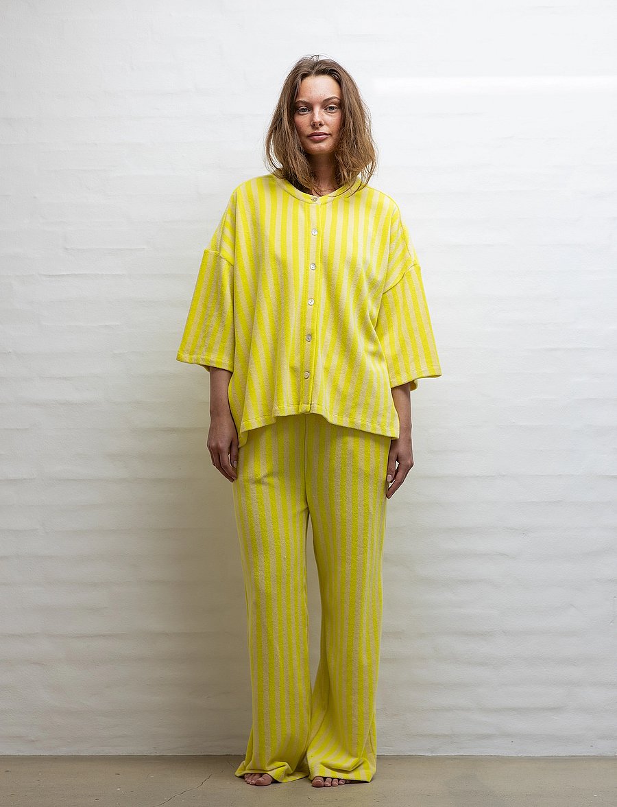 Bongusta - Naram Pants - pidžaamapüksid - pristine & neon yellow - 2