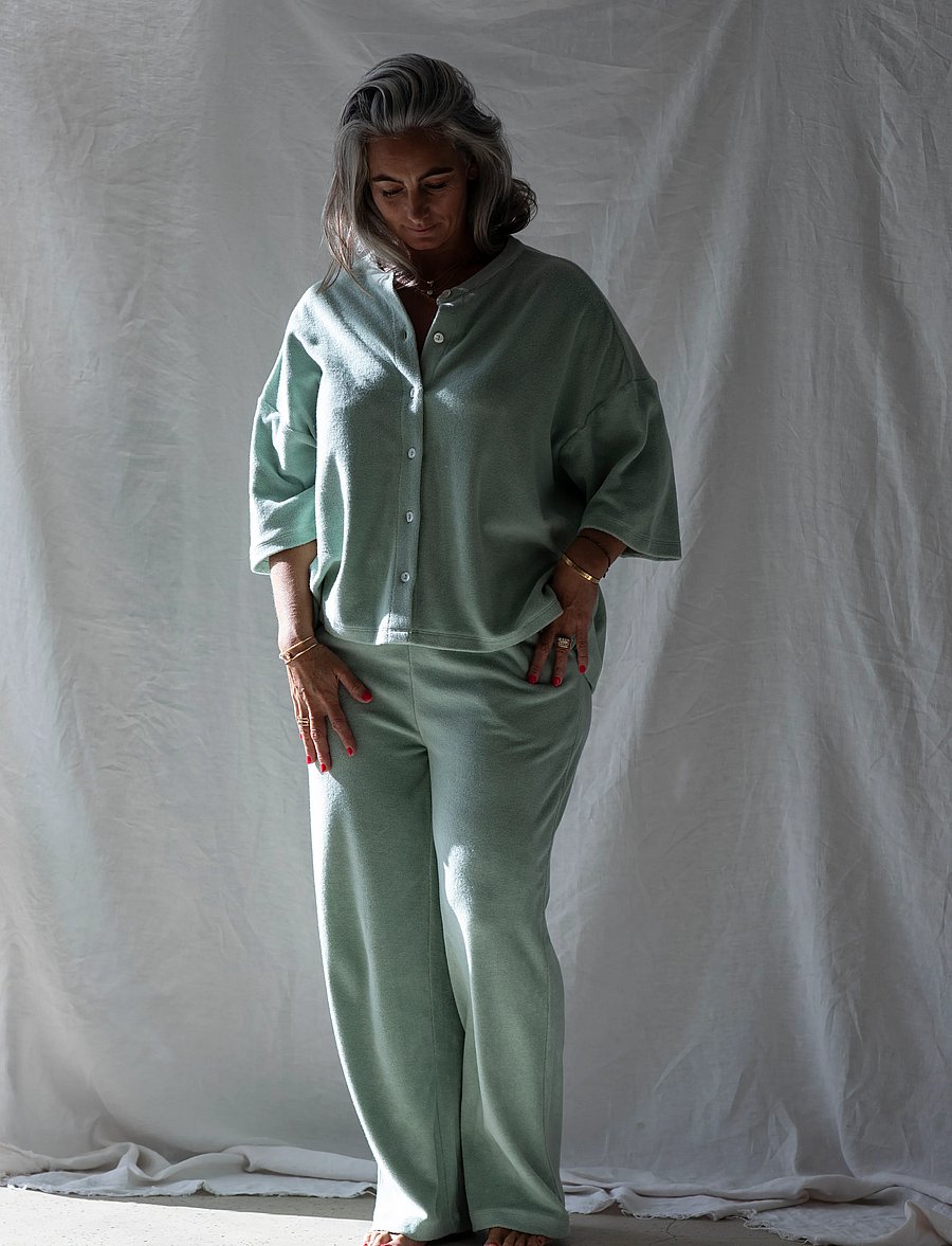 Bongusta - Naram Pants - pyjamahosen - silver sage - 0