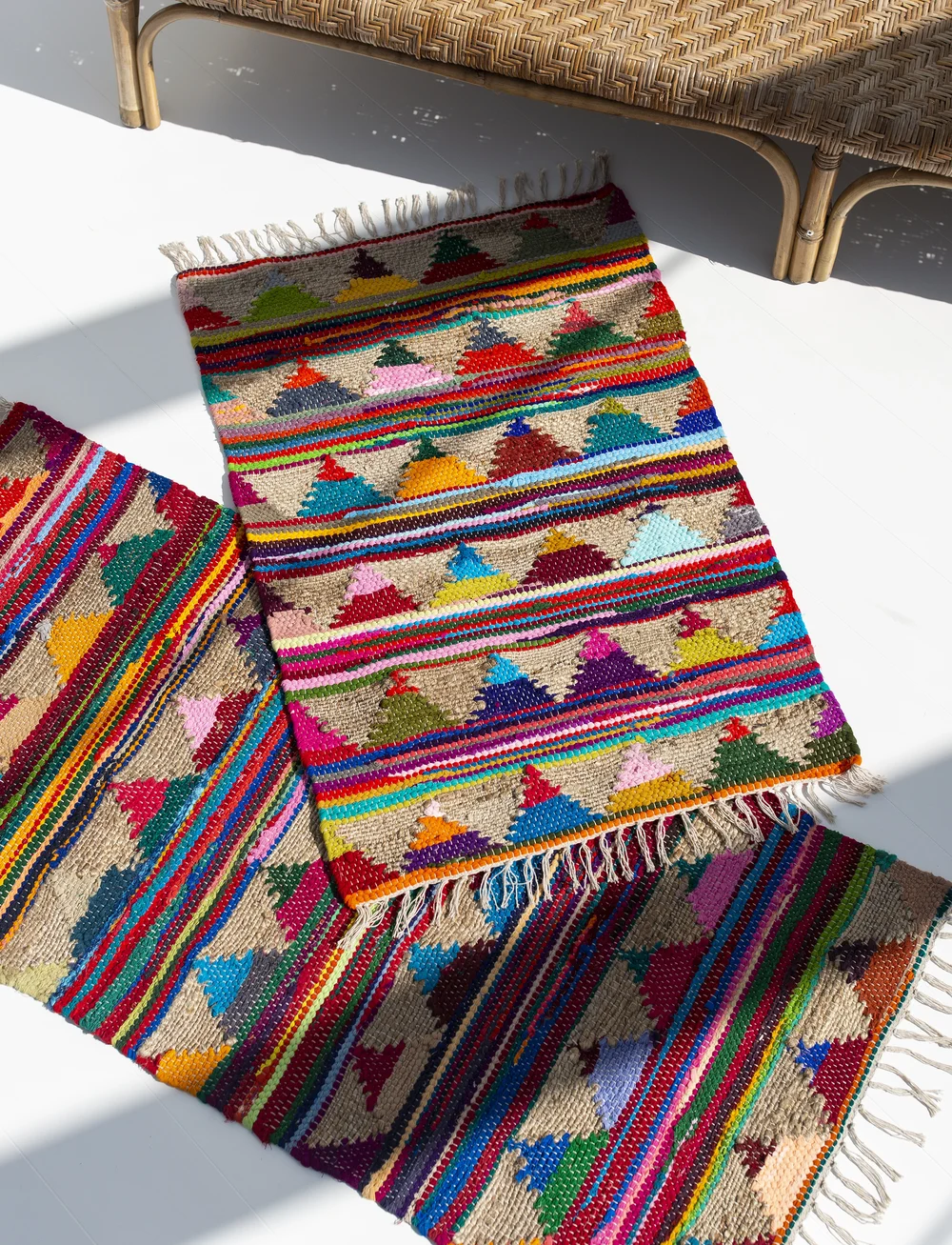 Bongusta - Pyramid Chindi Rug - baumwollteppiche & flickenteppich - multi - 2