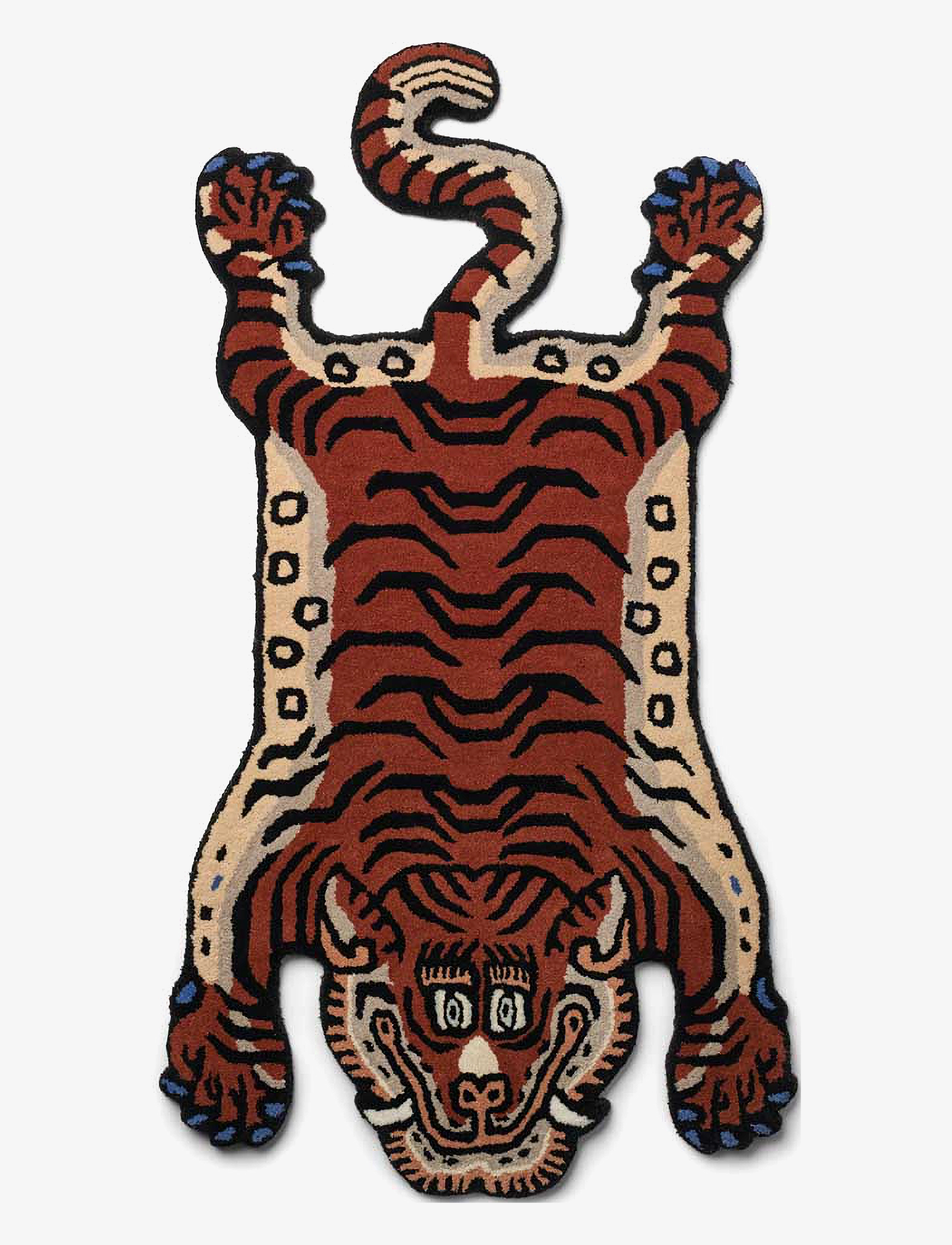 Bongusta Frankie Tiger Rug Small, Uldtæppe, Multi/mønstret, Str: 70X125CM