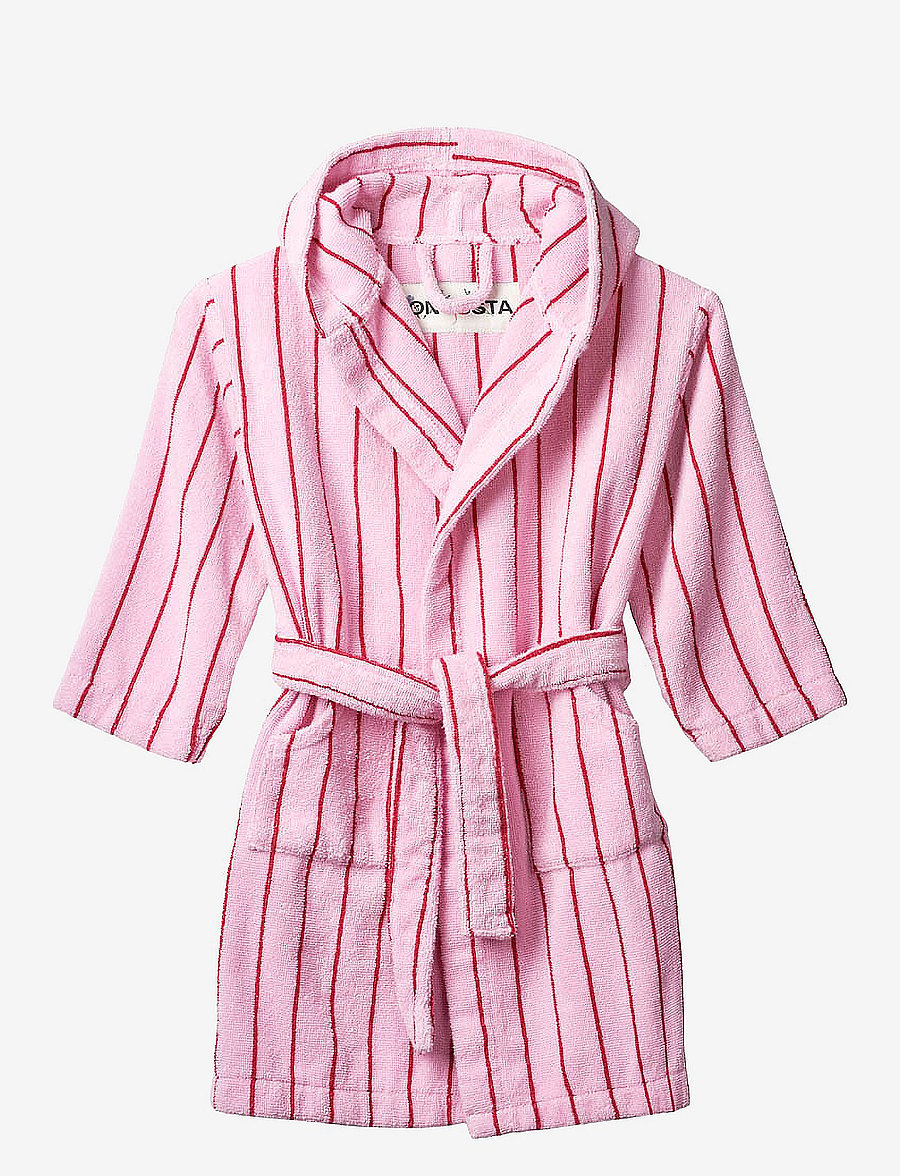 Bongusta - Naram Kids Bathrobe - bademäntel - baby pink & ski patrol red - 0