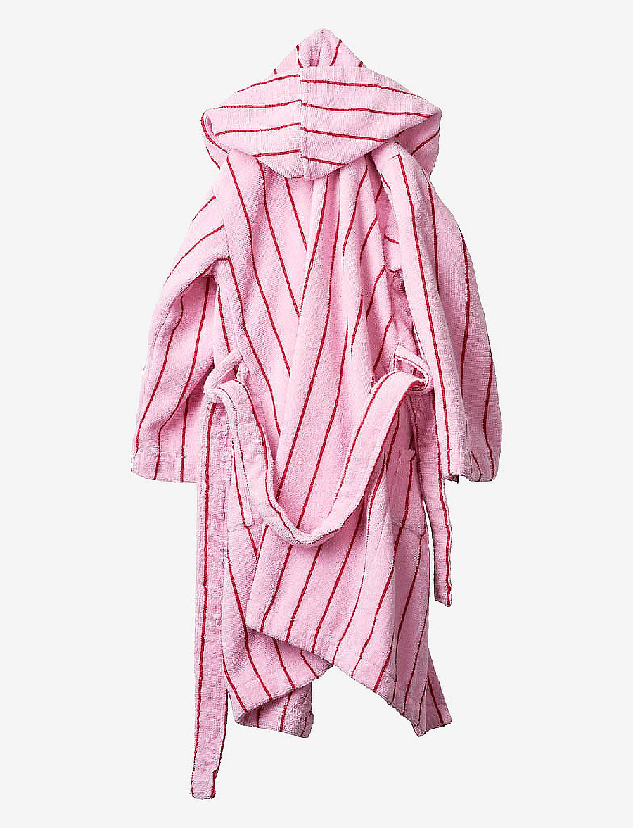 Bongusta - Naram Kids Bathrobe - bademäntel - baby pink & ski patrol red - 1