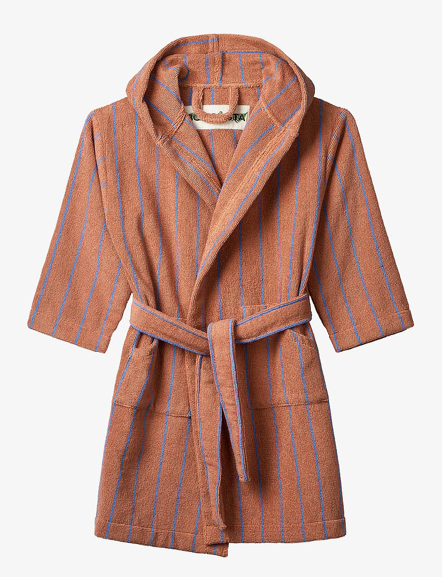 Bongusta - Naram Kids Bathrobe - bademäntel - camel & ultramarine blue - 1