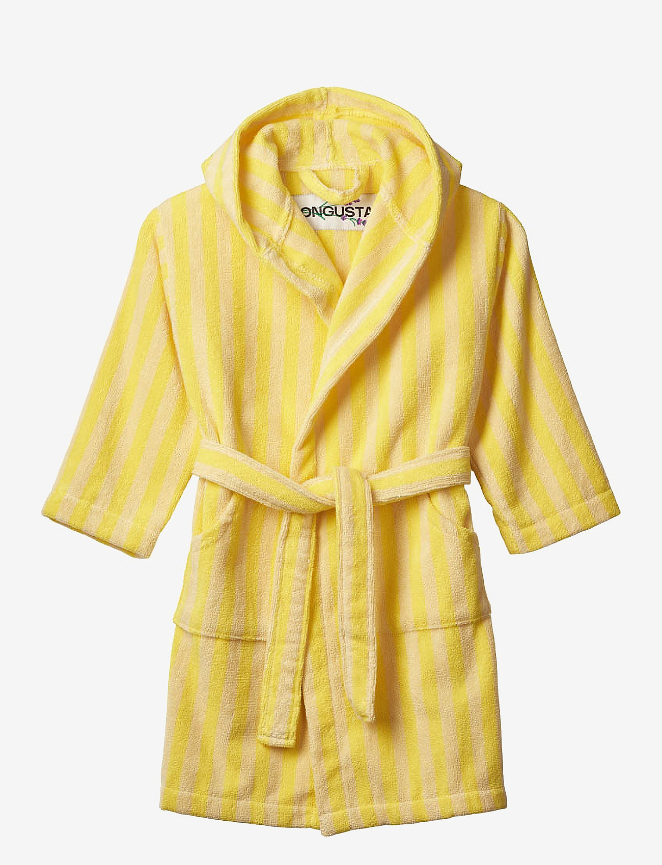 Bongusta - Naram Kids Bathrobe - bathrobes - pristine & neon yellow - 1