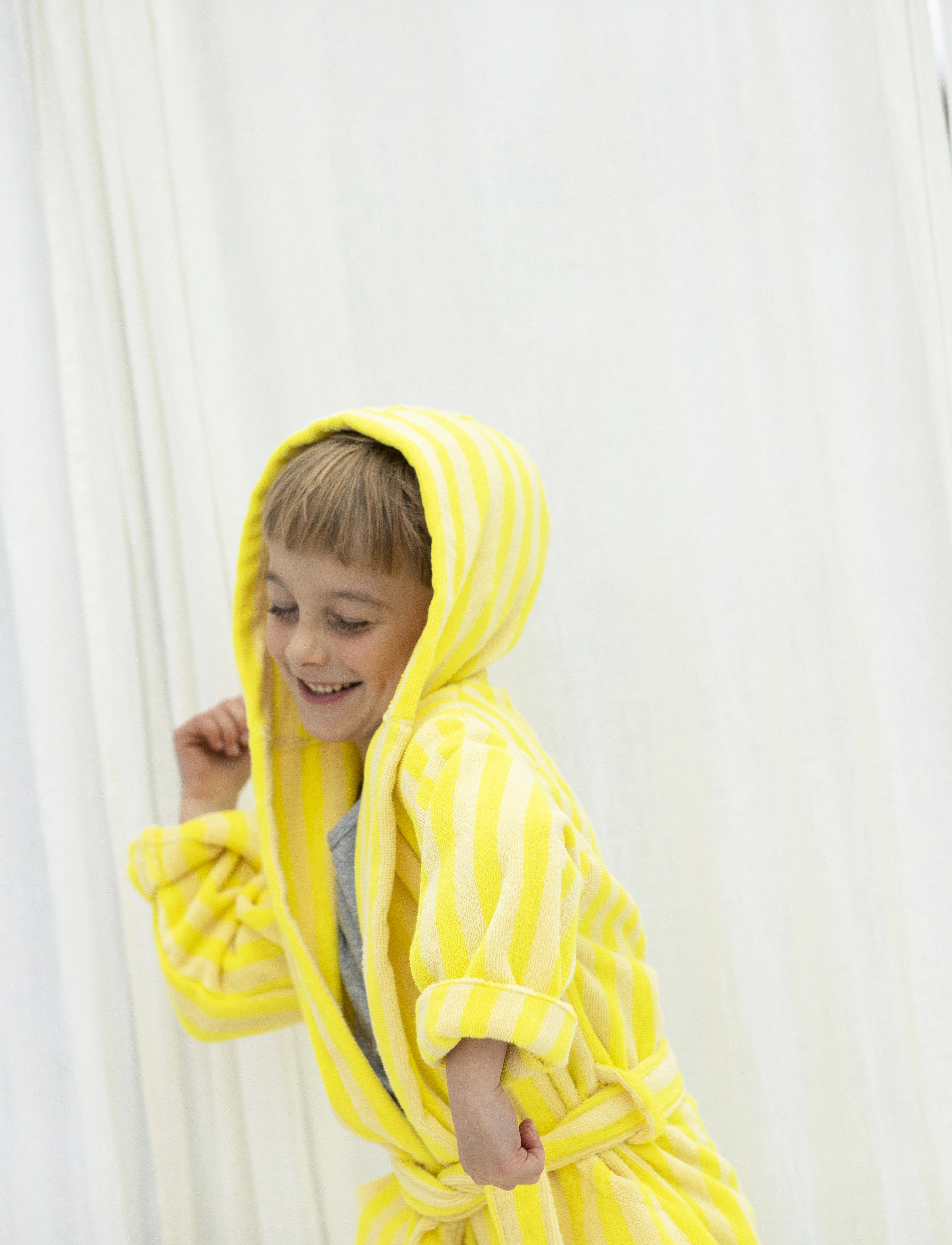 Bongusta Naram Kids Bathrobe, 110-122 cm, Night & Underwear, Gelb - Bathrobes, Kinder