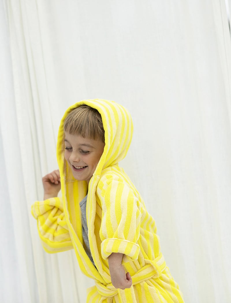 Bongusta - Naram Kids Bathrobe - bathrobes - pristine & neon yellow - 0