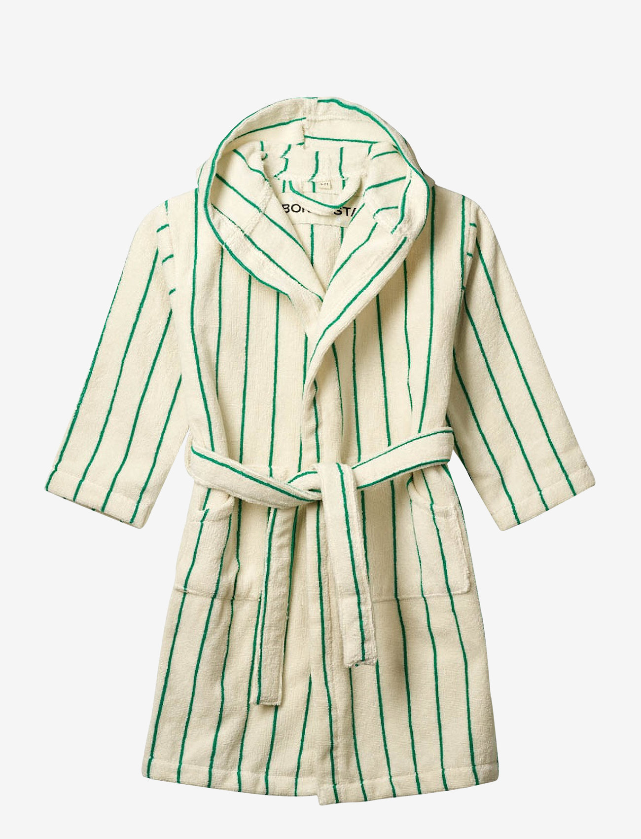Bongusta - Naram Kids Bathrobe - bademäntel - pure white & grass - 0