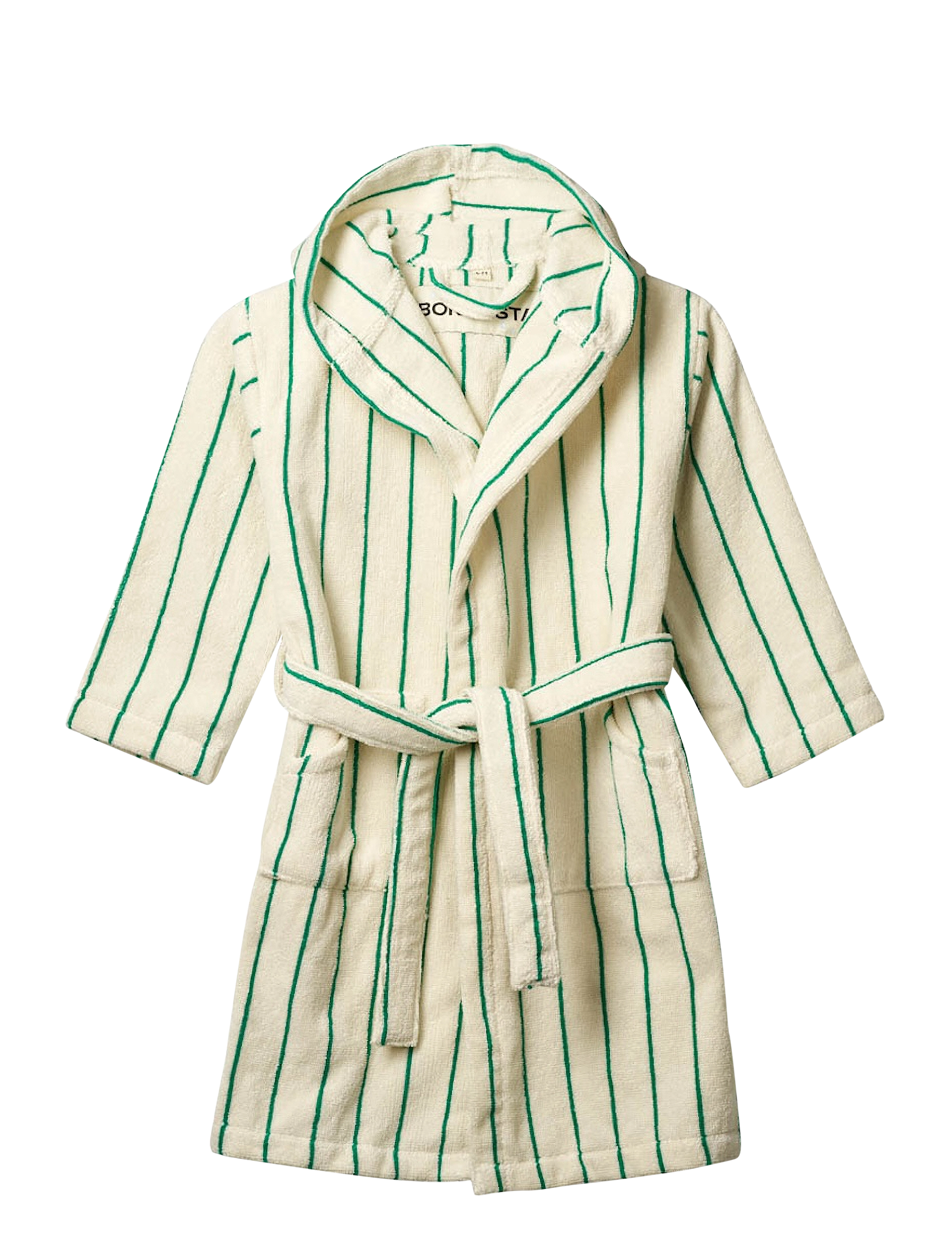 Naram Kids Bathrobe - PURE WHITE & GRASS