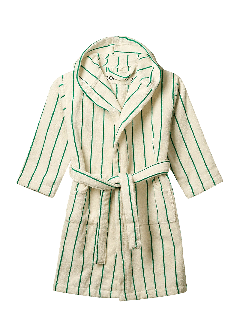 Bongusta - Naram Kids Bathrobe - bademäntel - pure white & grass - 0