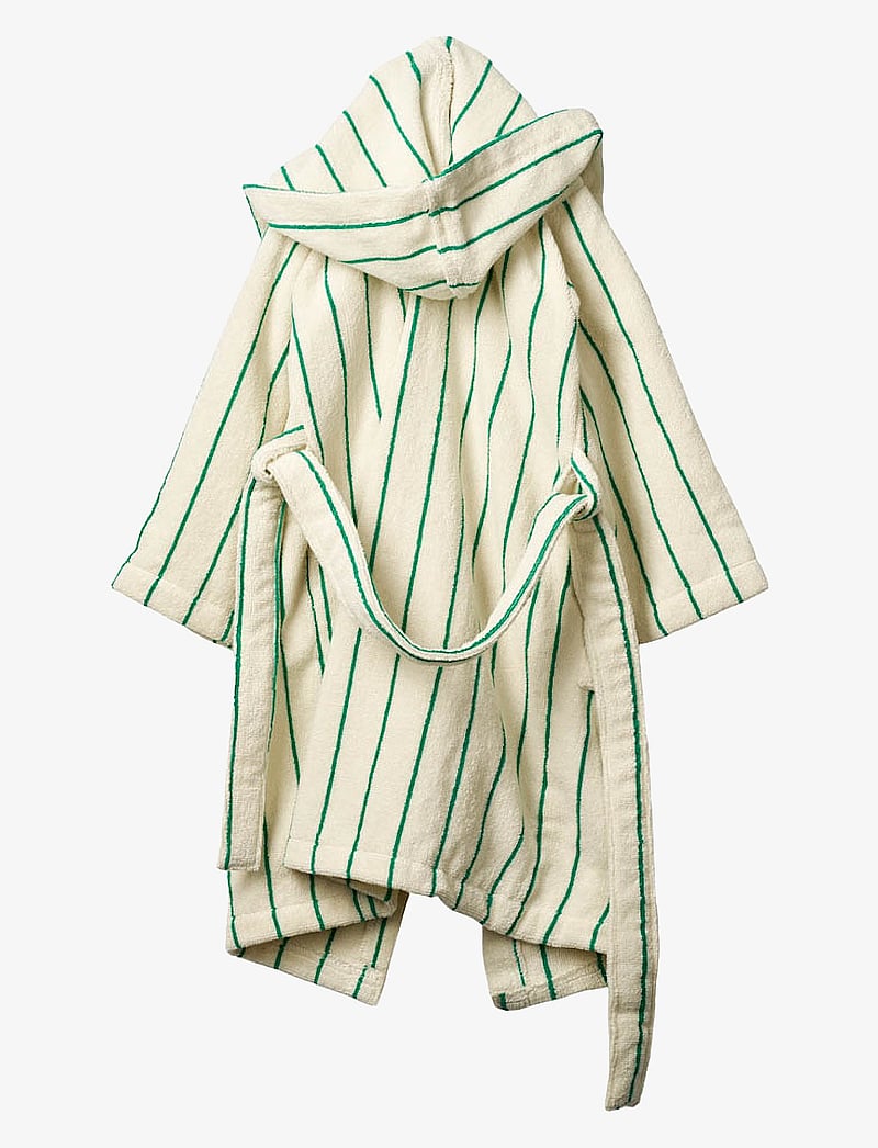 Bongusta - Naram Kids Bathrobe - bademäntel - pure white & grass - 1