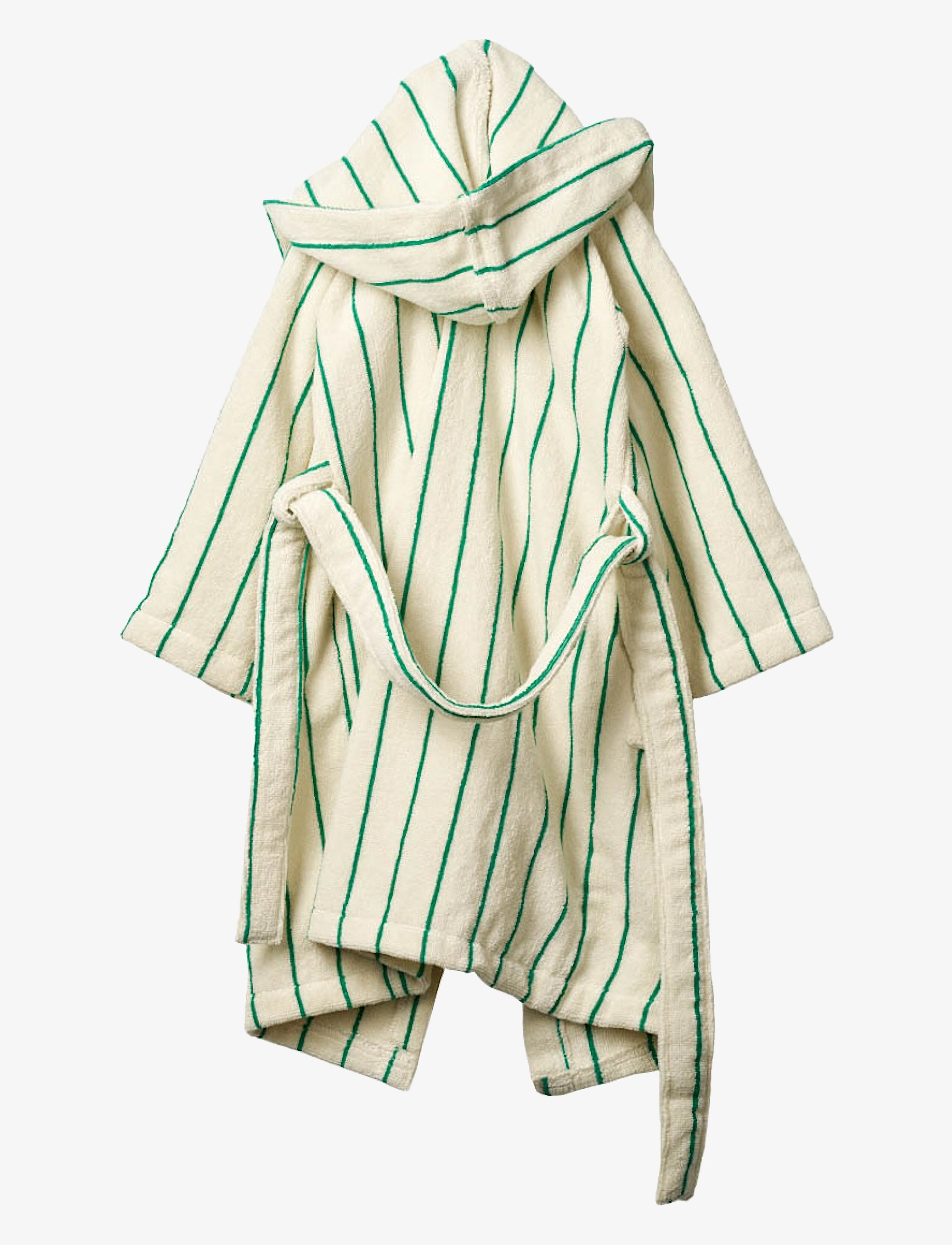 Bongusta - Naram Kids Bathrobe - badekåber - pure white & grass - 1
