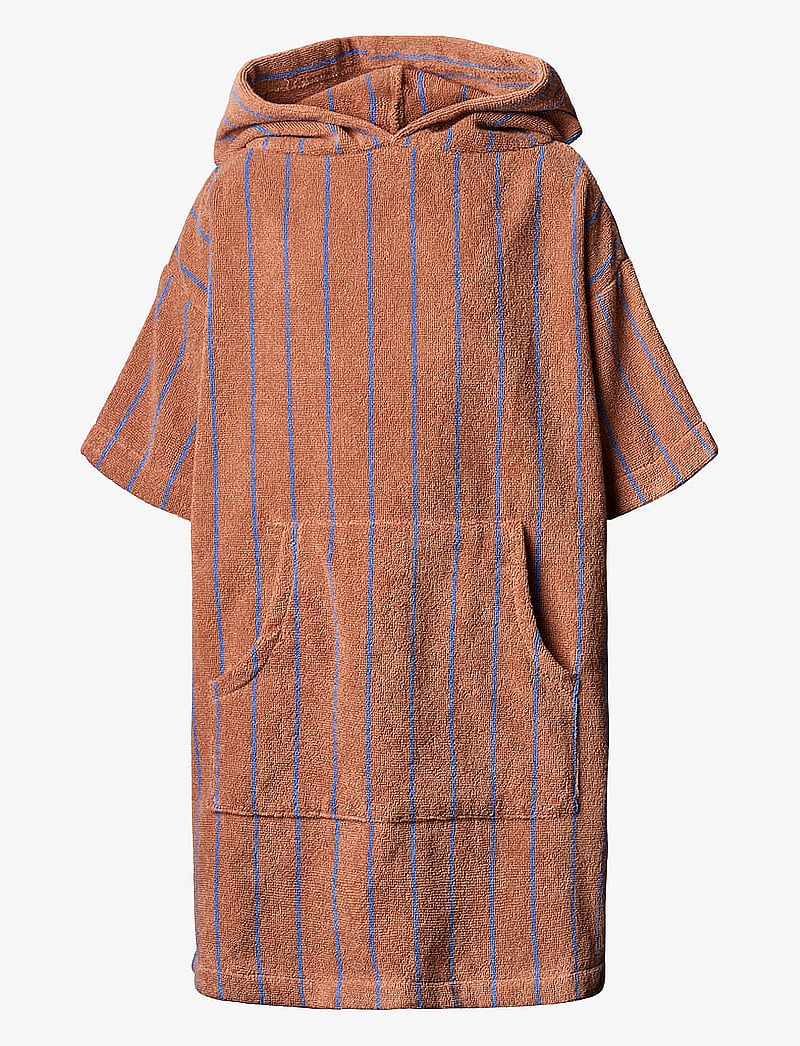 Bongusta - Naram Kids Poncho - bade-poncho - camel & ultramarine blue - 1