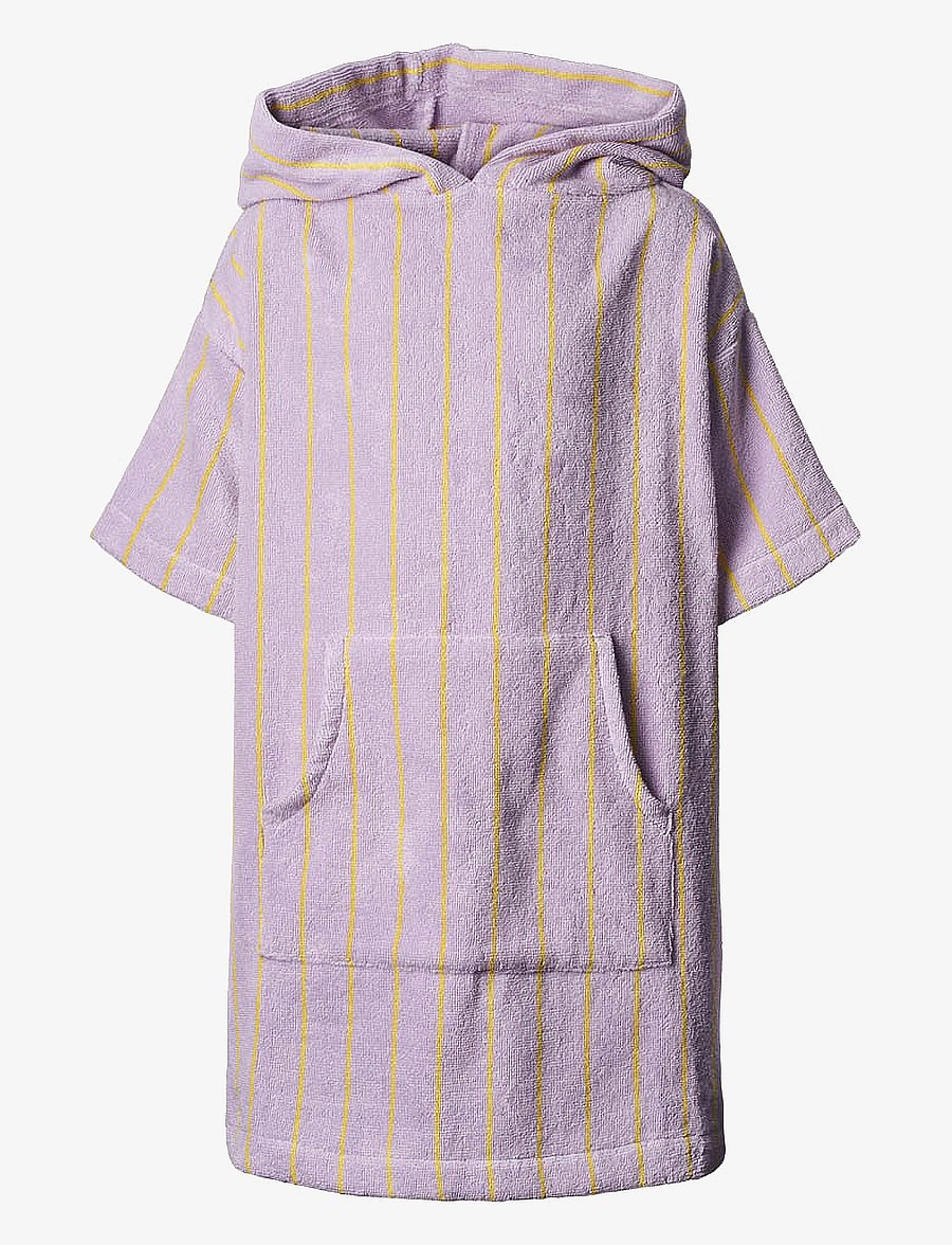 Bongusta - Naram Kids Poncho - bade-poncho - lilac & neon yellow - 0