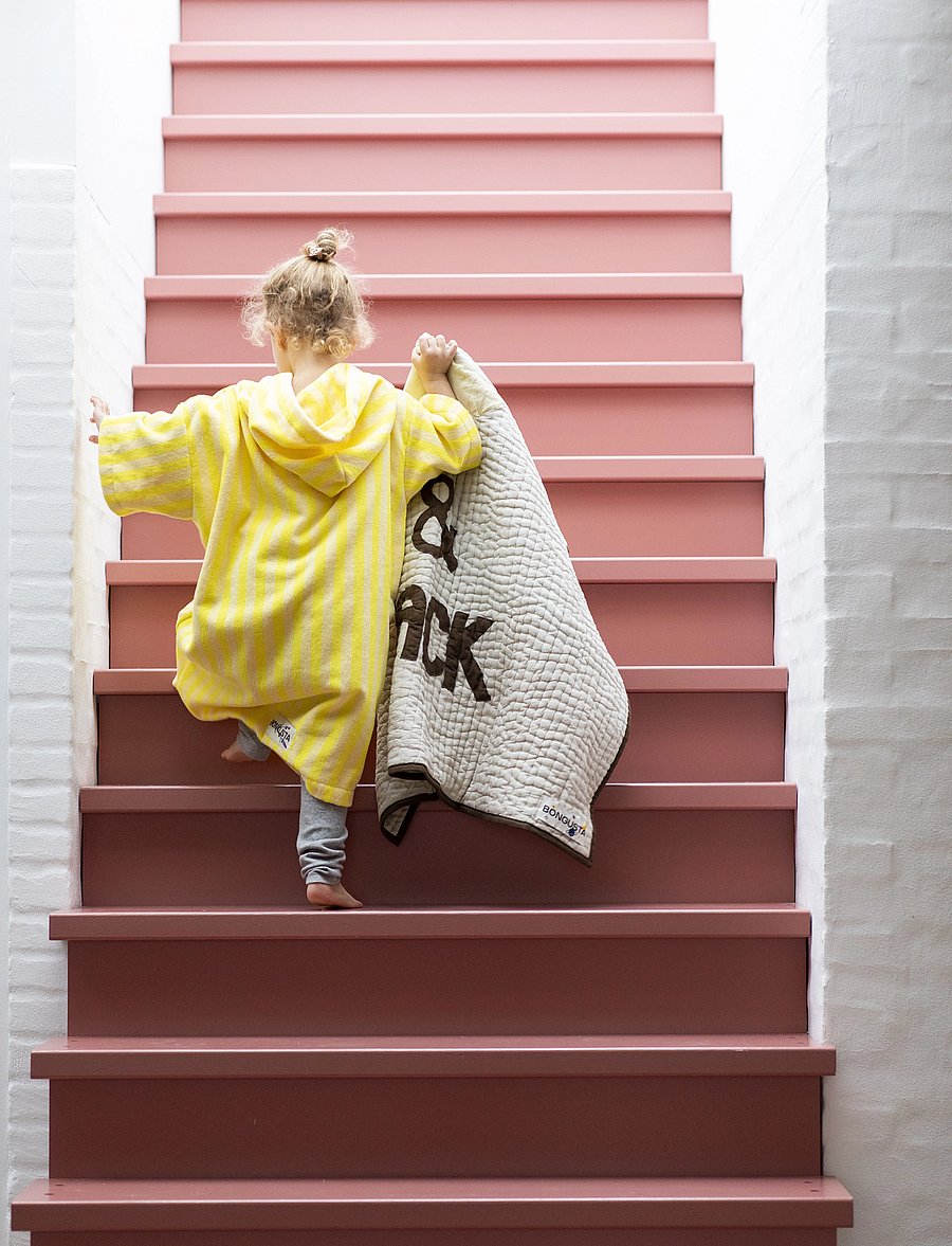 Bongusta - Naram Kids Poncho - bade-poncho - pristine & neon yellow - 2