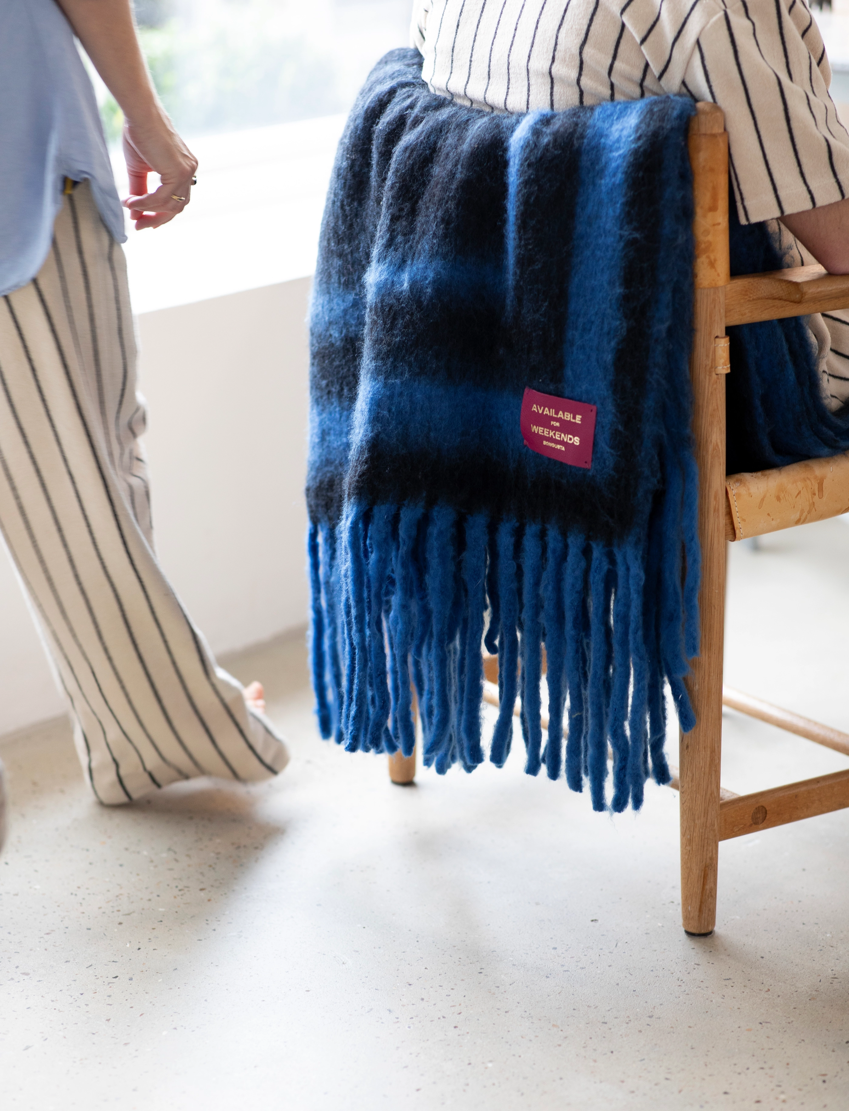 Bongusta Weekend Plaid, 130X170 cm, Cushions & Blankets, Marineblau - Blankets Throws, Homeware