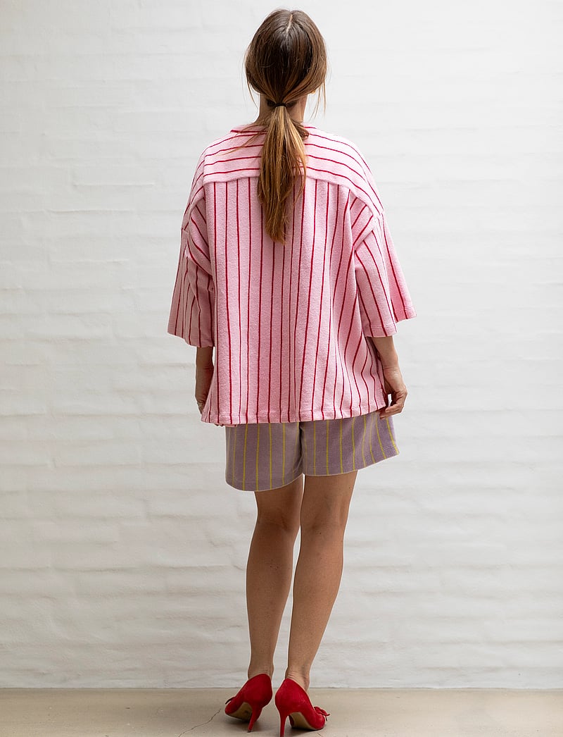 Bongusta - Naram Oversized Shirt - overshirts - baby pink & ski patrol - 3