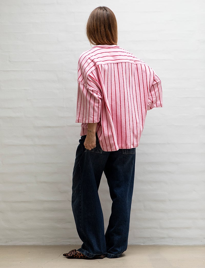 Bongusta - Naram Oversized Shirt - overshirts - baby pink & ski patrol - 5