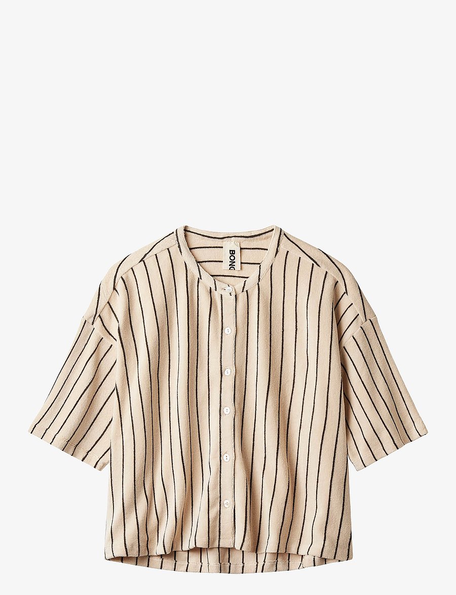 Bongusta - Naram Oversized Shirt - overshirts - creme & ink - 1