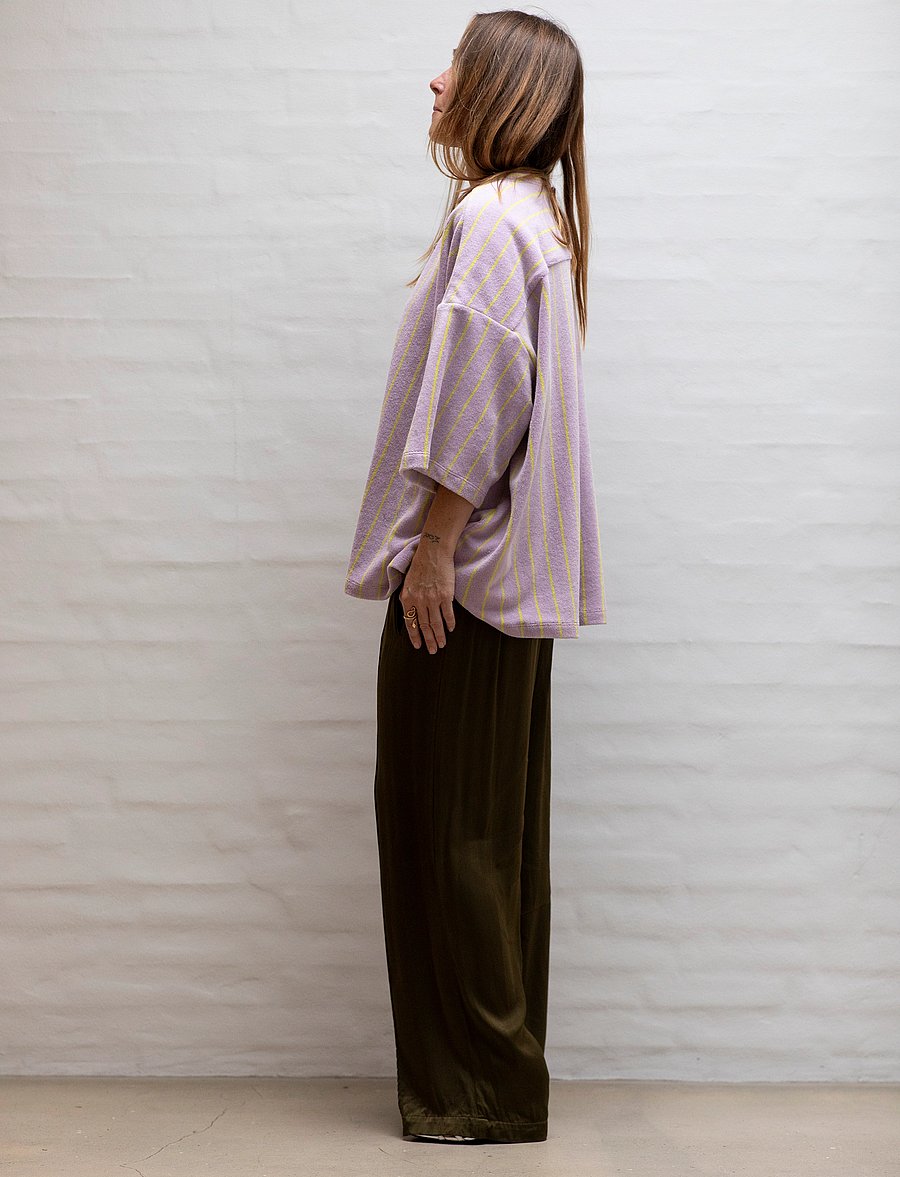Bongusta - Naram Oversized Shirt - overshirts - lilac & neon yellow - 3