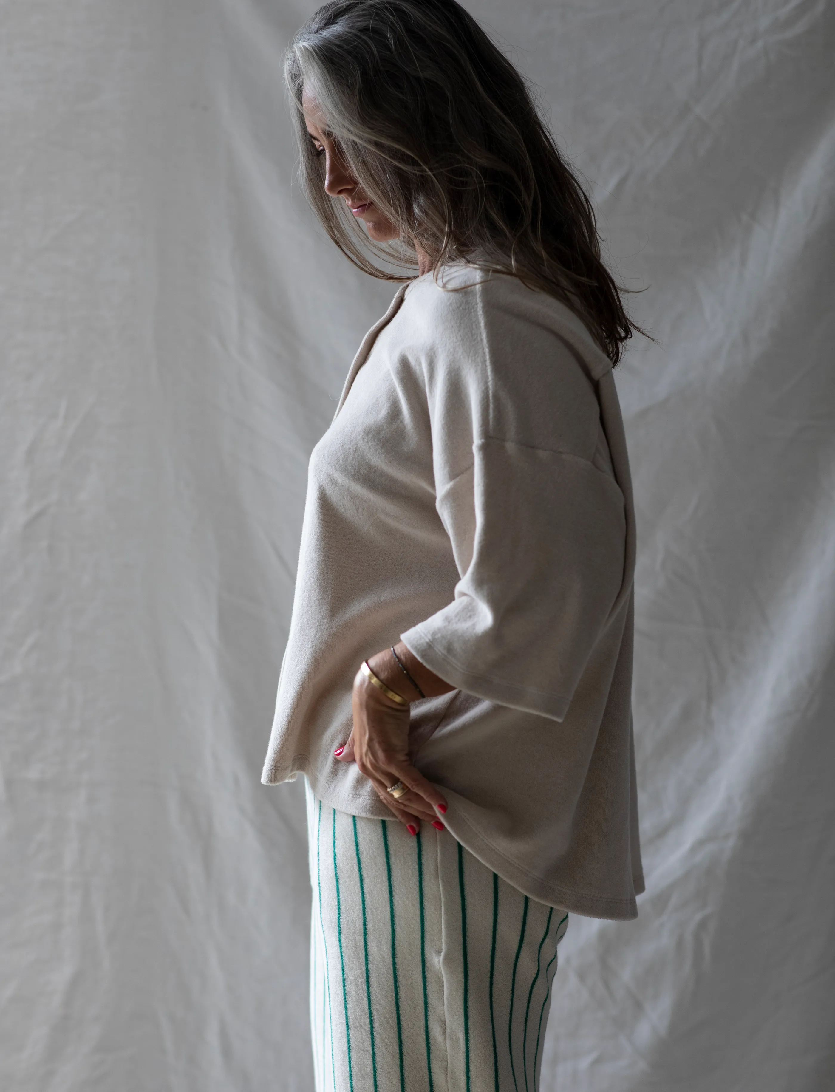 Bongusta - Naram Oversized Shirt - overshirts - moonbeam - 2