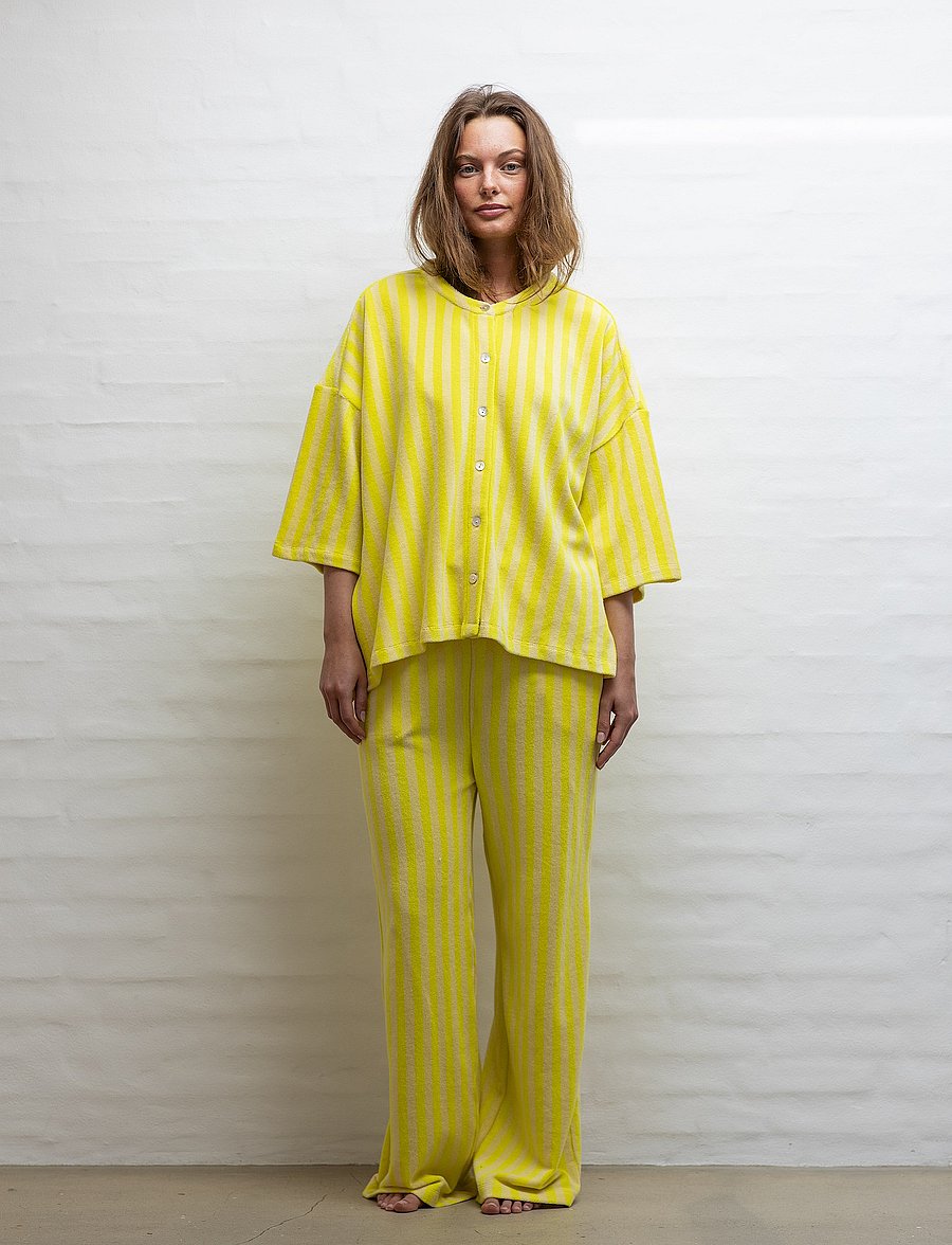 Bongusta - Naram Oversized Shirt - overshirts - pristine & neon yellow - 2