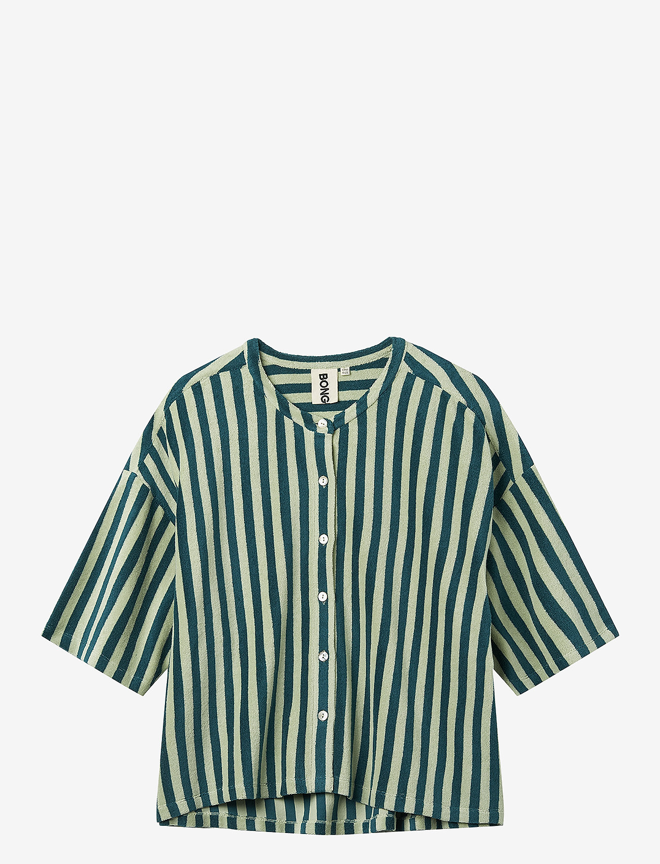 Bongusta - Naram Oversized Shirt - overshirts - sea foam & deep teal - 1