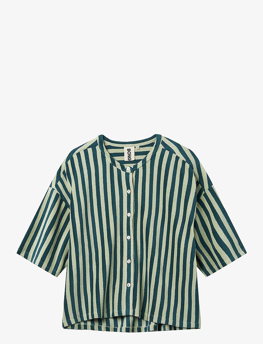 Bongusta - Naram Oversized Shirt - pealissärgid - sea foam & deep teal - 1