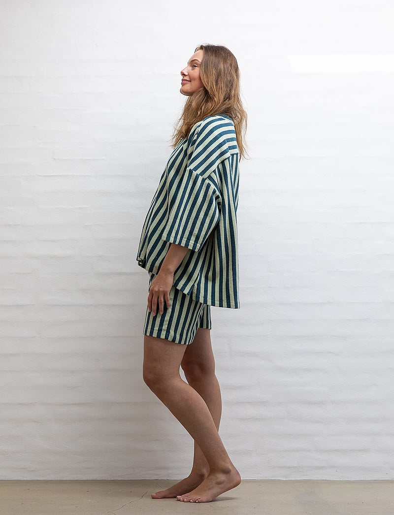 Bongusta - Naram Oversized Shirt - overshirts - sea foam & deep teal - 2