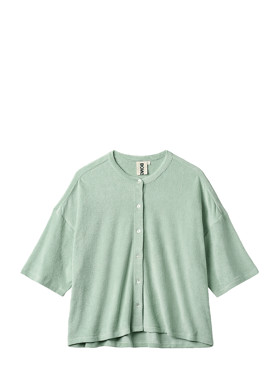 Bongusta - Naram Oversized Shirt - overshirts - silver sage - 1